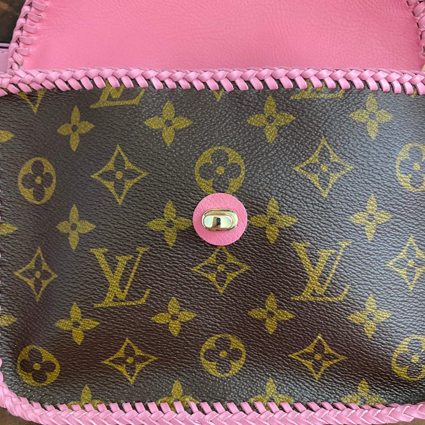 The Falcon with Sides - Monogram Crossbody in Pink