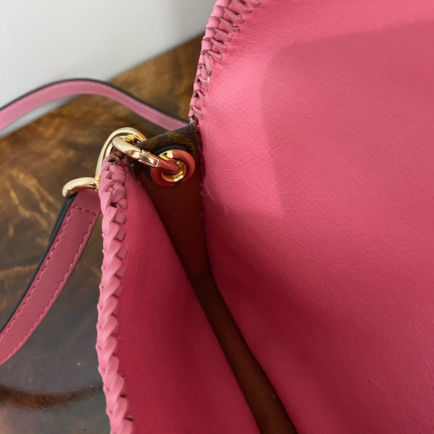 The Falcon with Sides - Monogram Crossbody in Pink