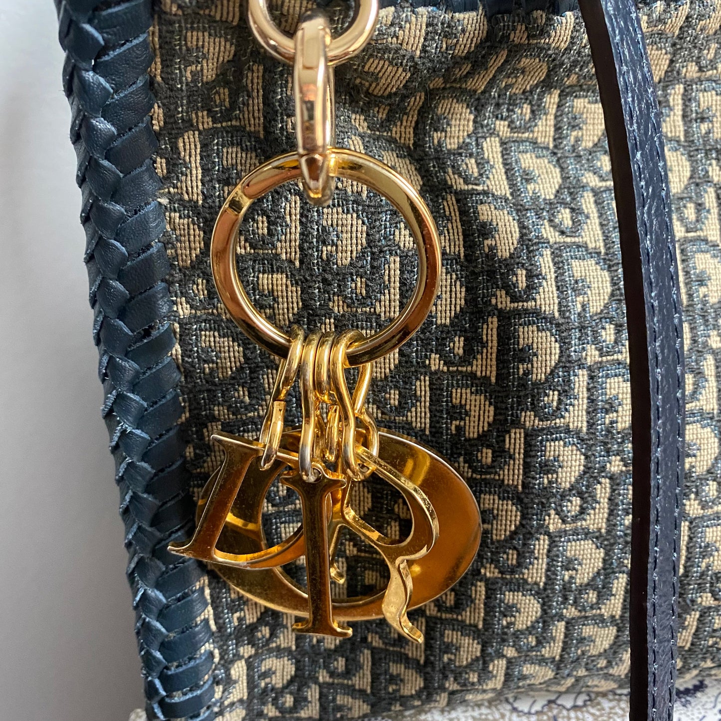 The Swan Crossbody/Tote -Orvis bags Dior Trotter Canvas in Navy (TWO straps!)