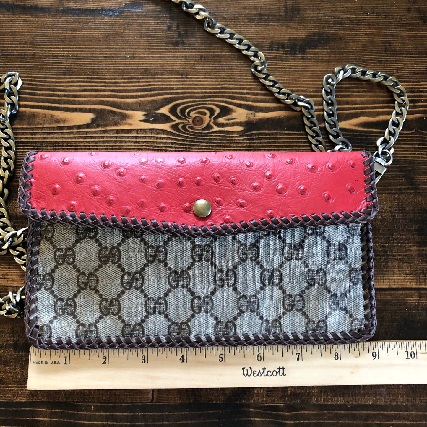 The Crane - Red and Tan GGOrvis bags Crossbody/Clutch Bag