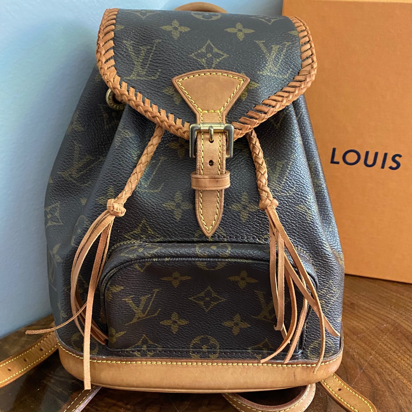 The Loon -Orvis bags Monogram Mini Backpack in Vachetta