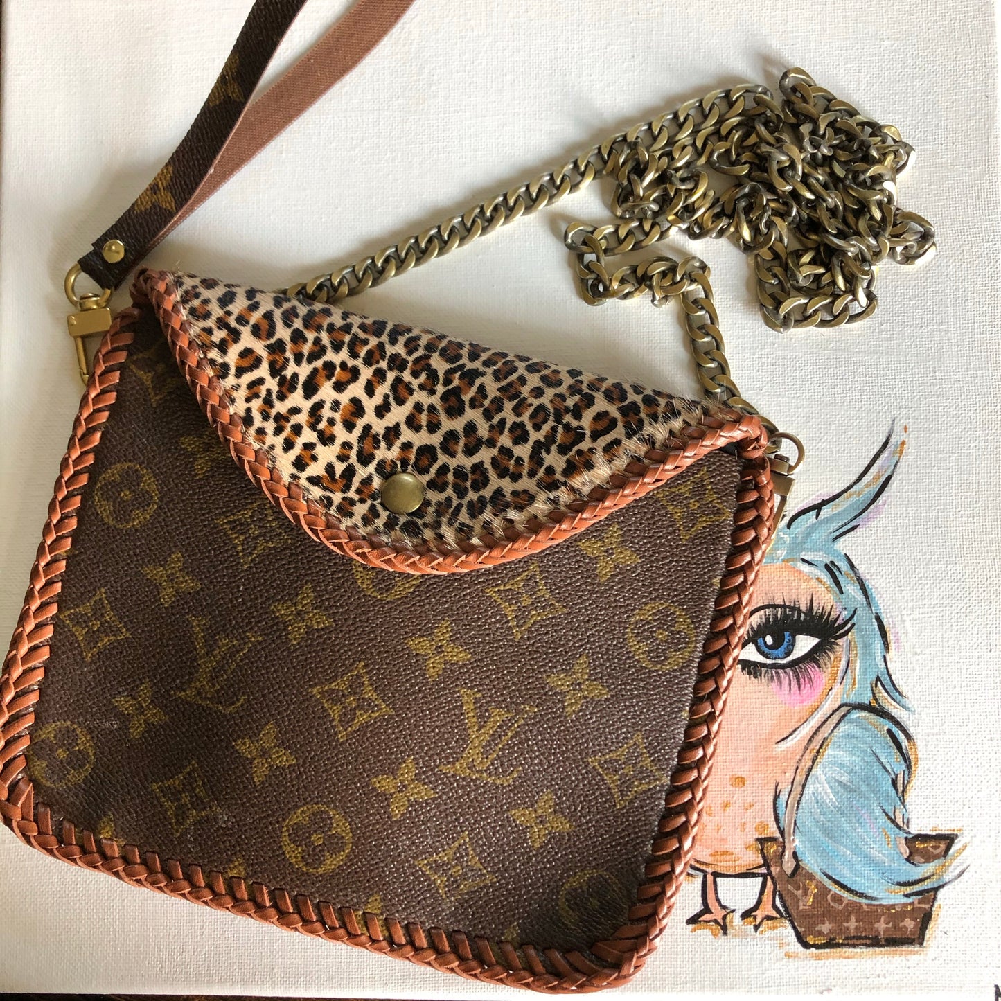 The Falcon - Leopard Hair-on-HideOrvis bags Wristlet/Crossbody/Clutch