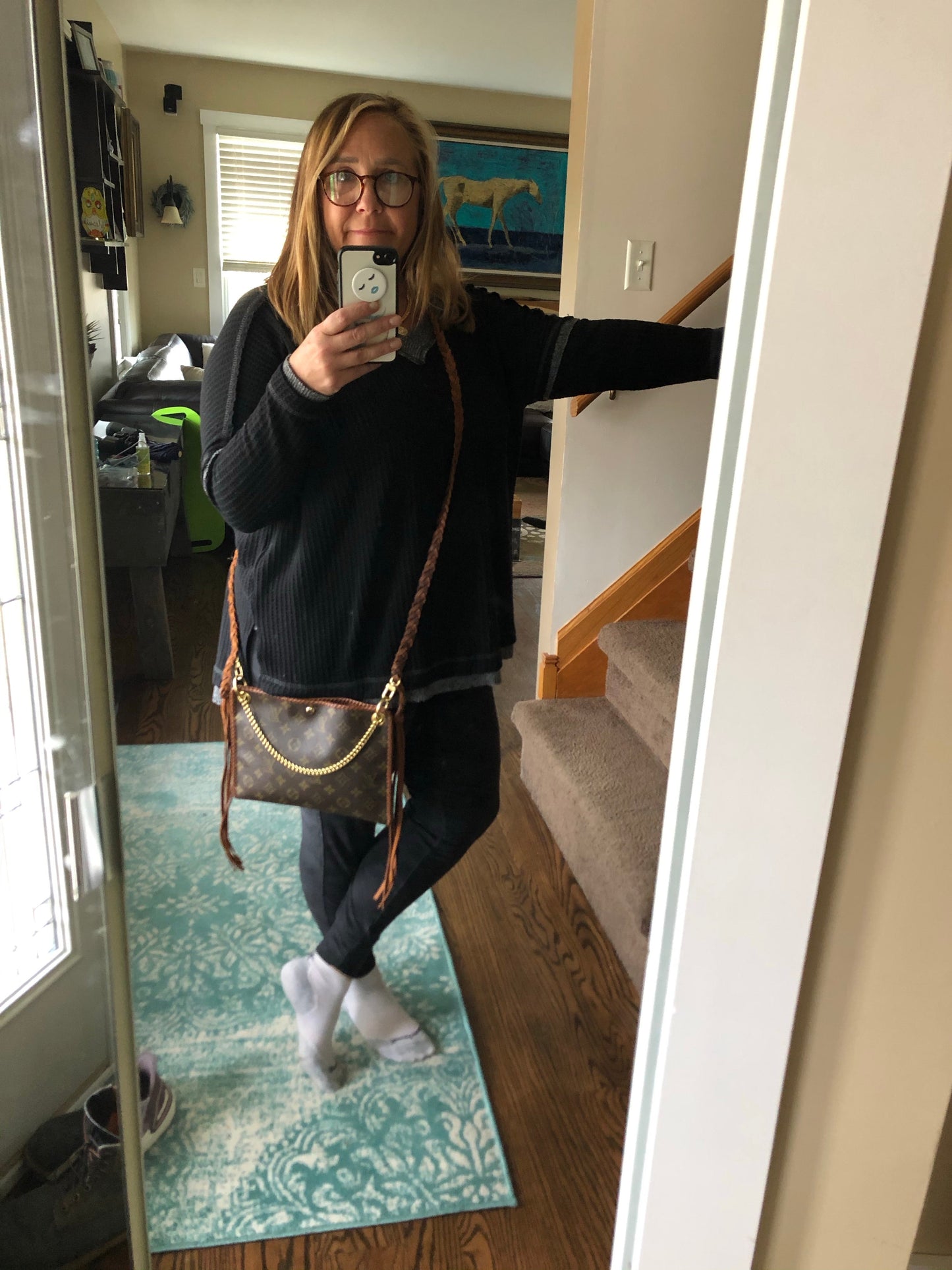 The Nuthatch -Orvis bags Monogram in Caramel Crossbody