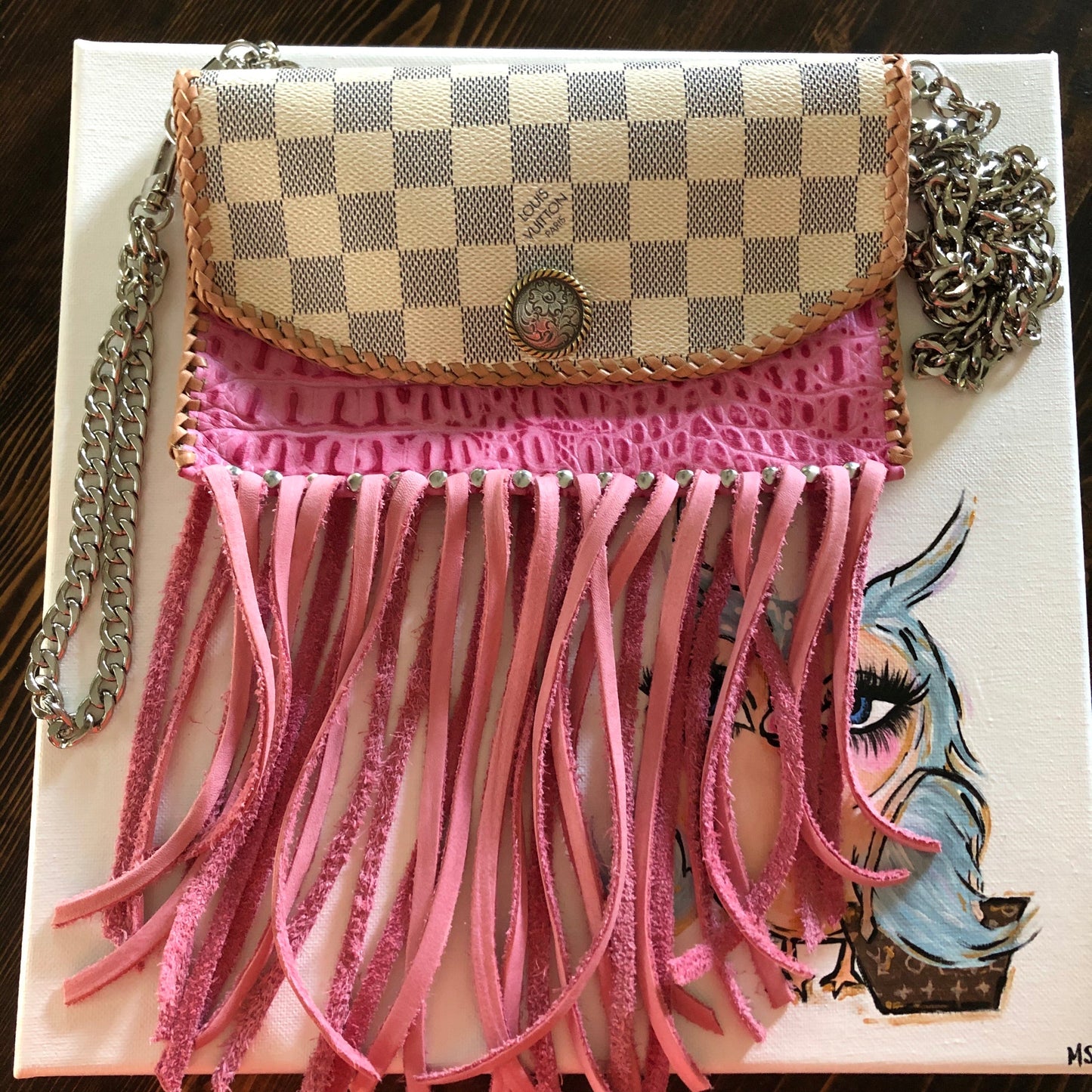 The Wren - Damier and PinkOrvis bags Wristlet/Crossbody/Clutch