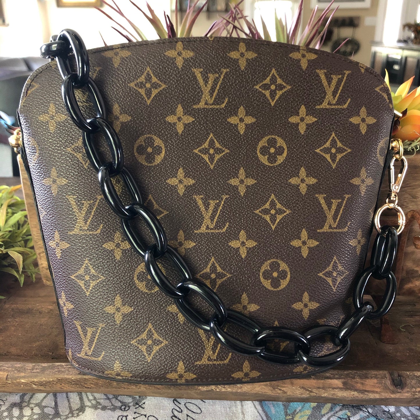 The Finch -Orvis bags Monogram Black Crossbody with Two Straps!
