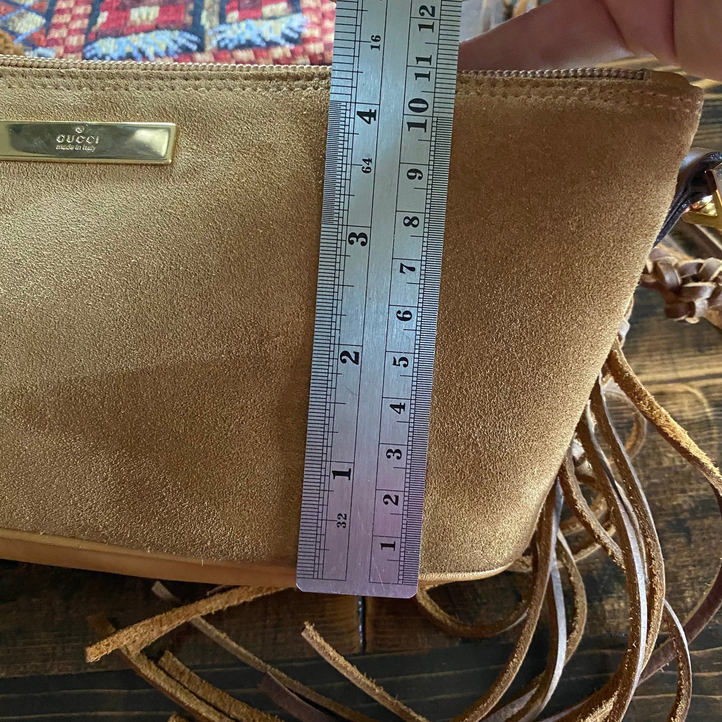 The Junco -Orvis bags Suede GG in Tan Crossbody