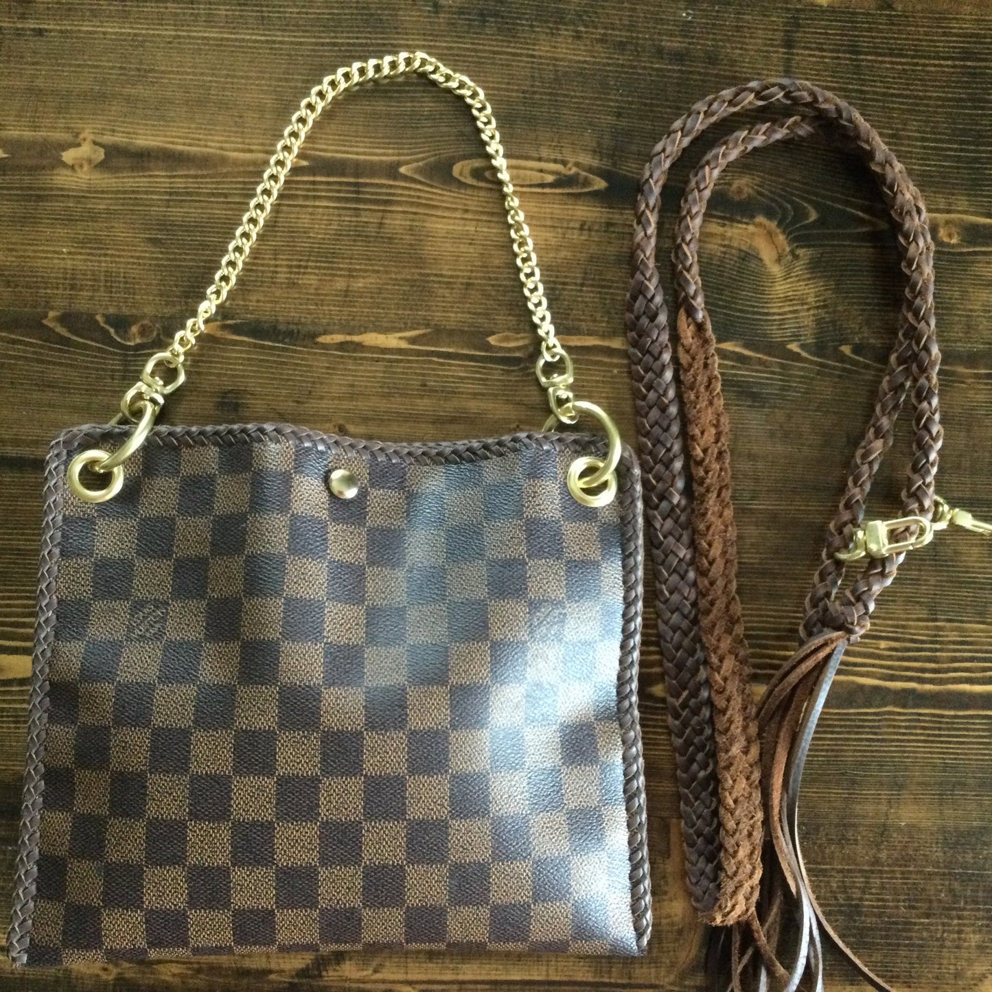 The Nuthatch -Orvis bags Damier Crossbody (Gold Hardware)