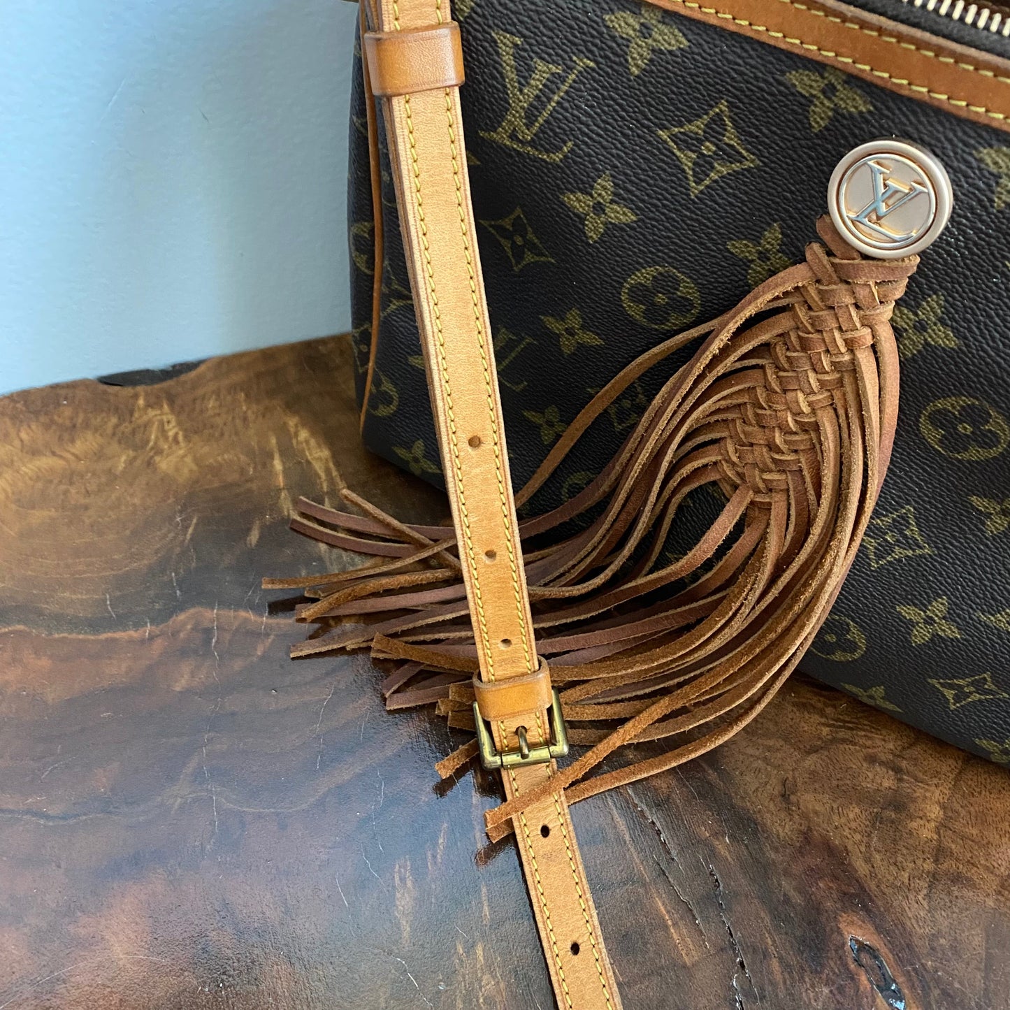 The Partridge Crossbody Bag -Orvis bags Monogram in Tan Fringe