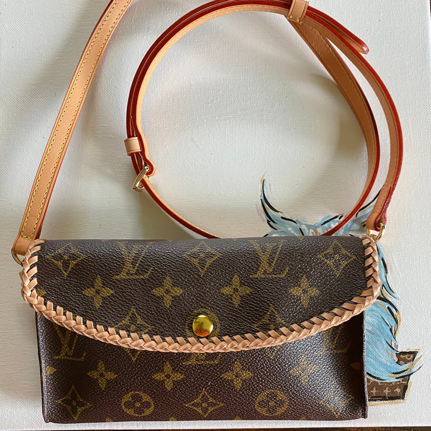 The Junco -Orvis bags Monogram in Vachetta Crossbody Bag