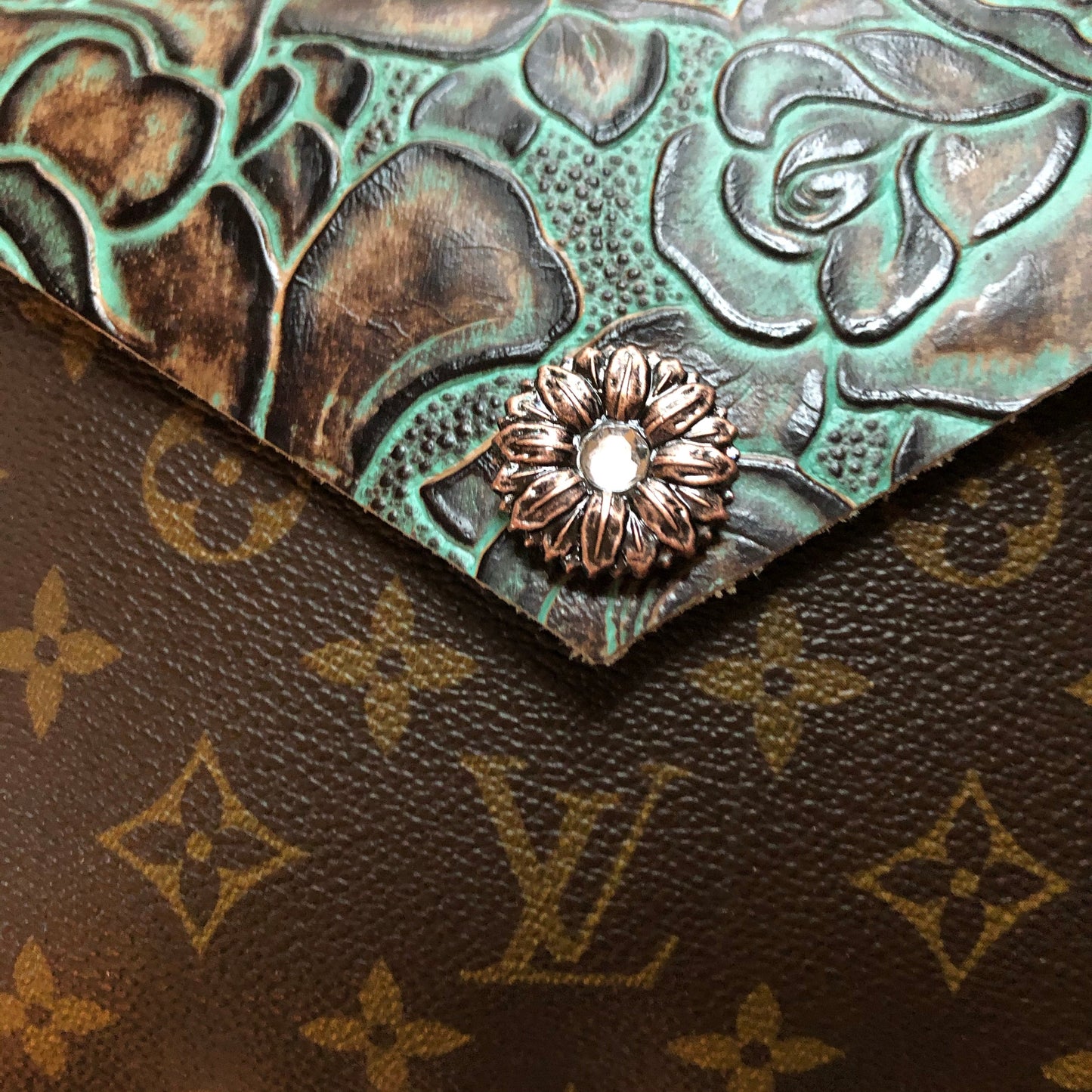The Falcon - TurquoiseOrvis bags Monogram Wristlet/Crossbody/Clutch