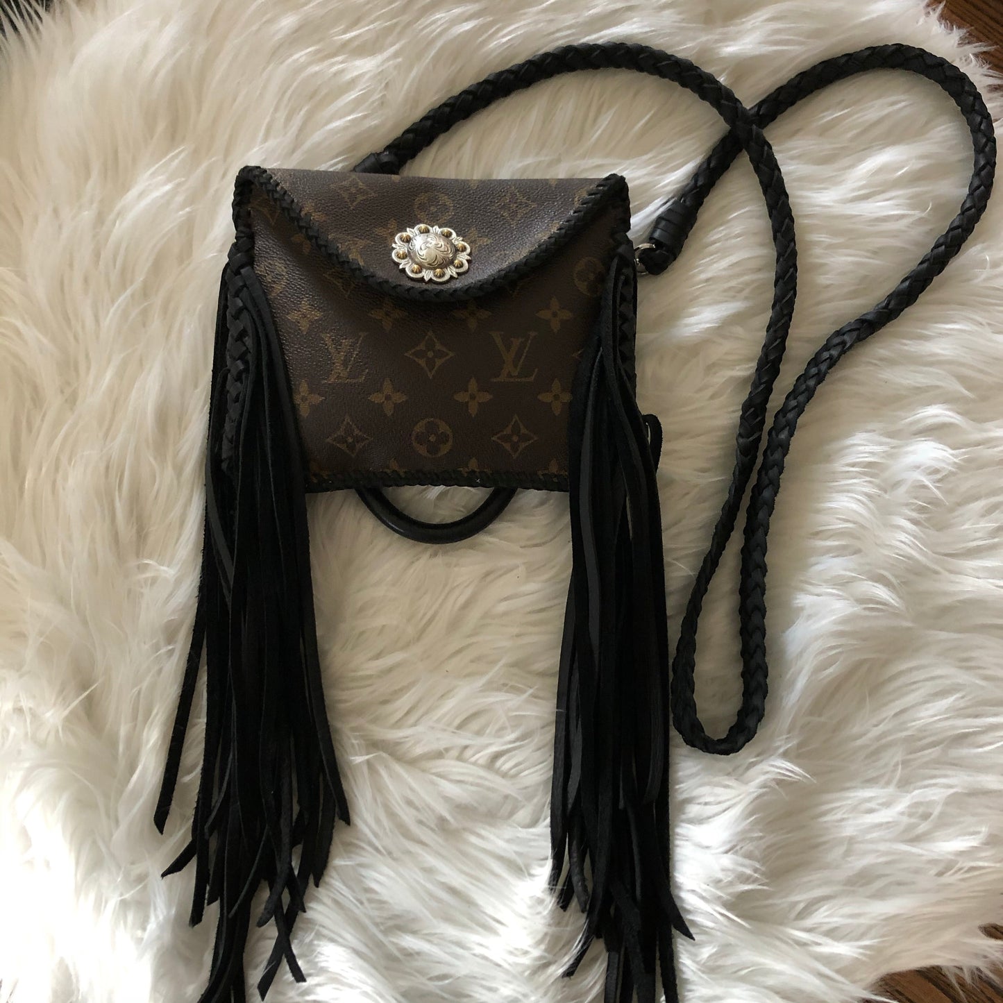 The Falcon - Monogram Black FringeOrvis bags Mini Tote/Crossbody
