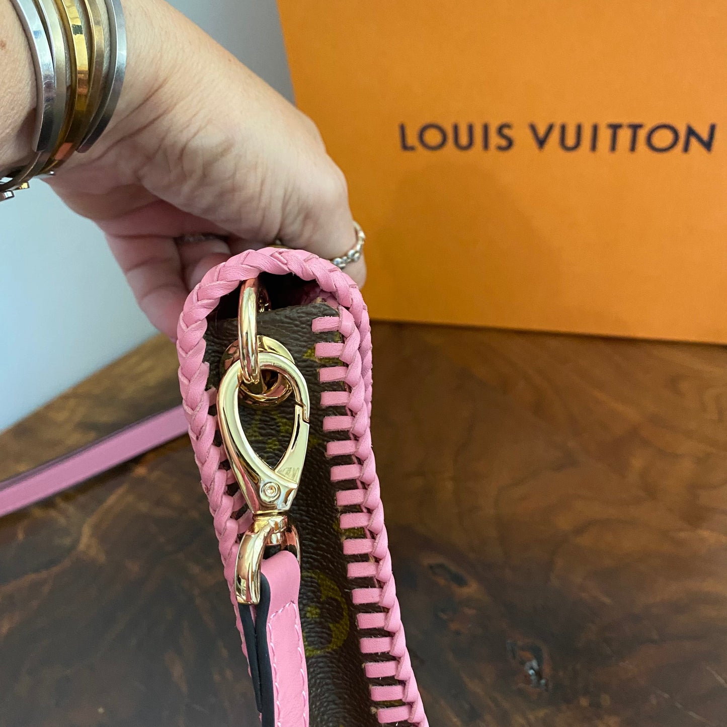 The Falcon with Sides - Monogram Crossbody in Pink