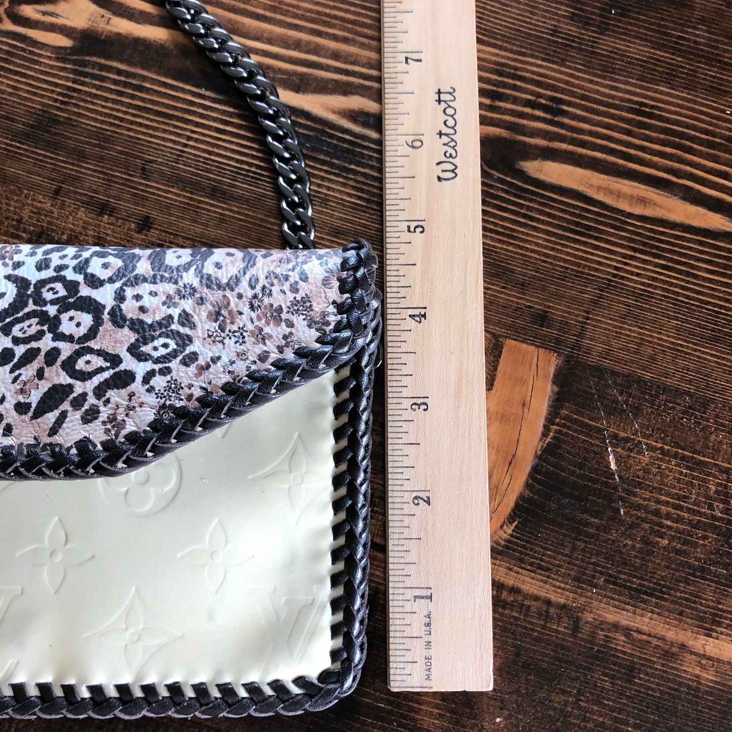 The Crane - Leopard Abstract Cream VernisOrvis bags Crossbody/Clutch Bag