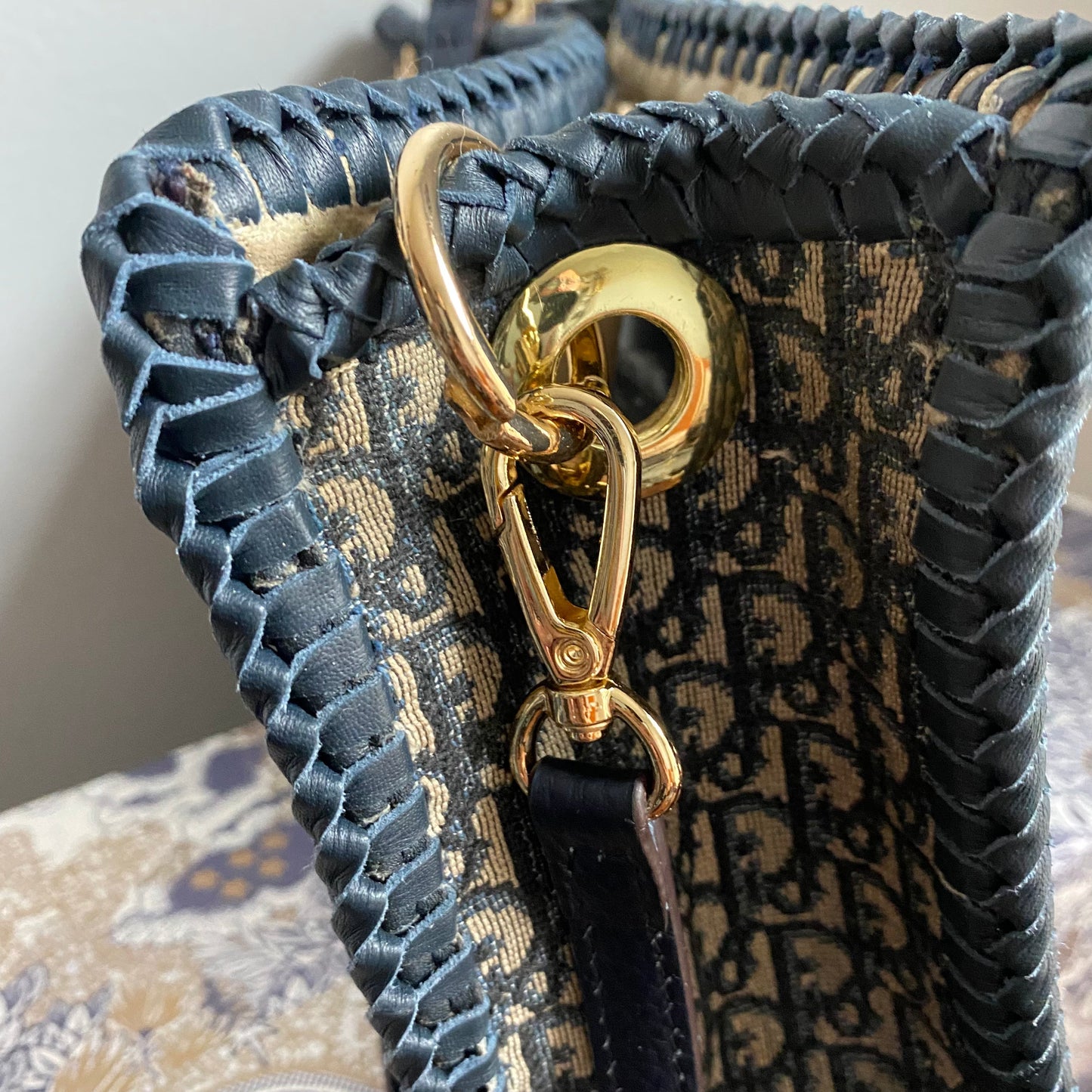 The Swan Crossbody/Tote -Orvis bags Dior Trotter Canvas in Navy (TWO straps!)