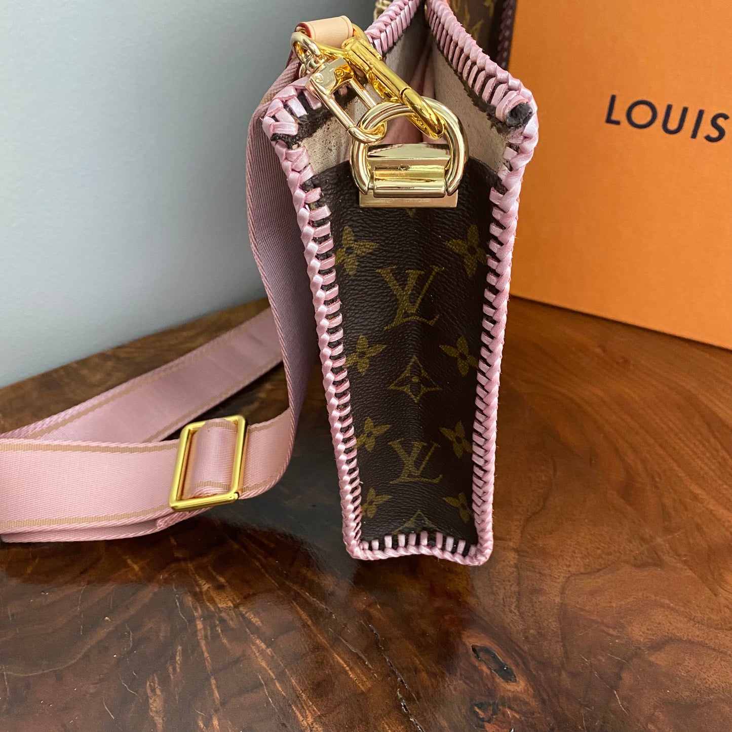The Swan Crossbody Bag -Orvis bags Monogram in Blush Pink