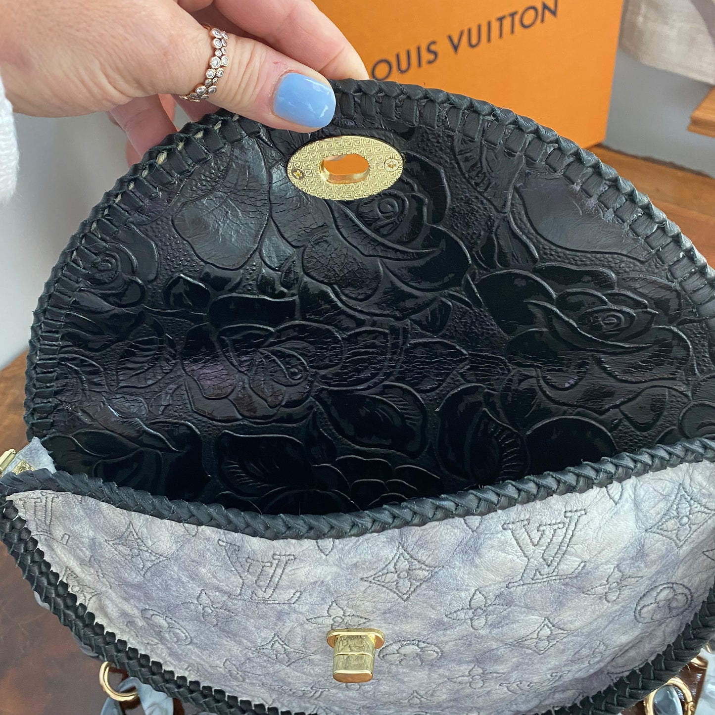 The Dove -Orvis bags Embroidered Monogram Lambskin Crossbody/Shoulder Bag