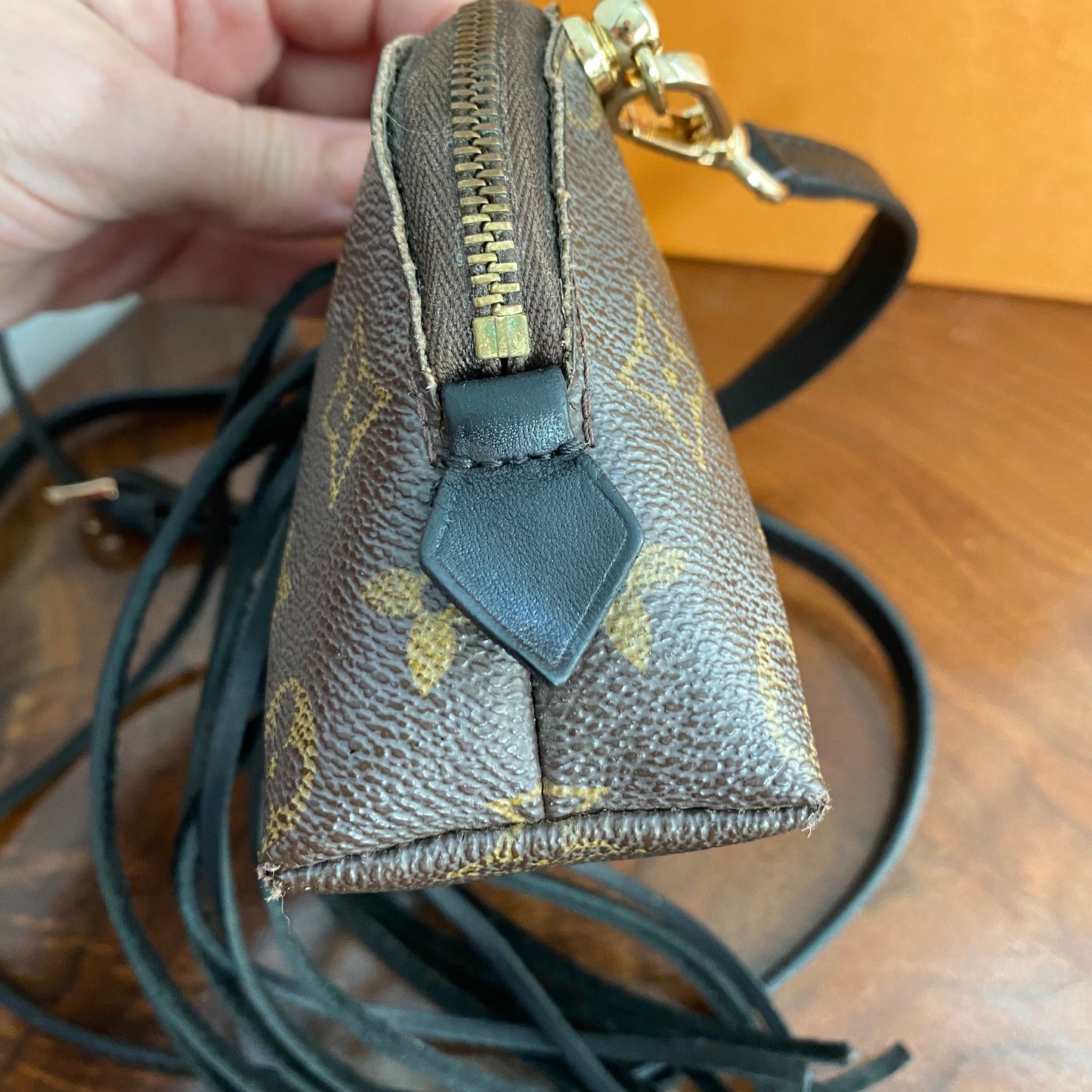 The Junco Crossbody -Orvis bags Monogram in Black Fringe