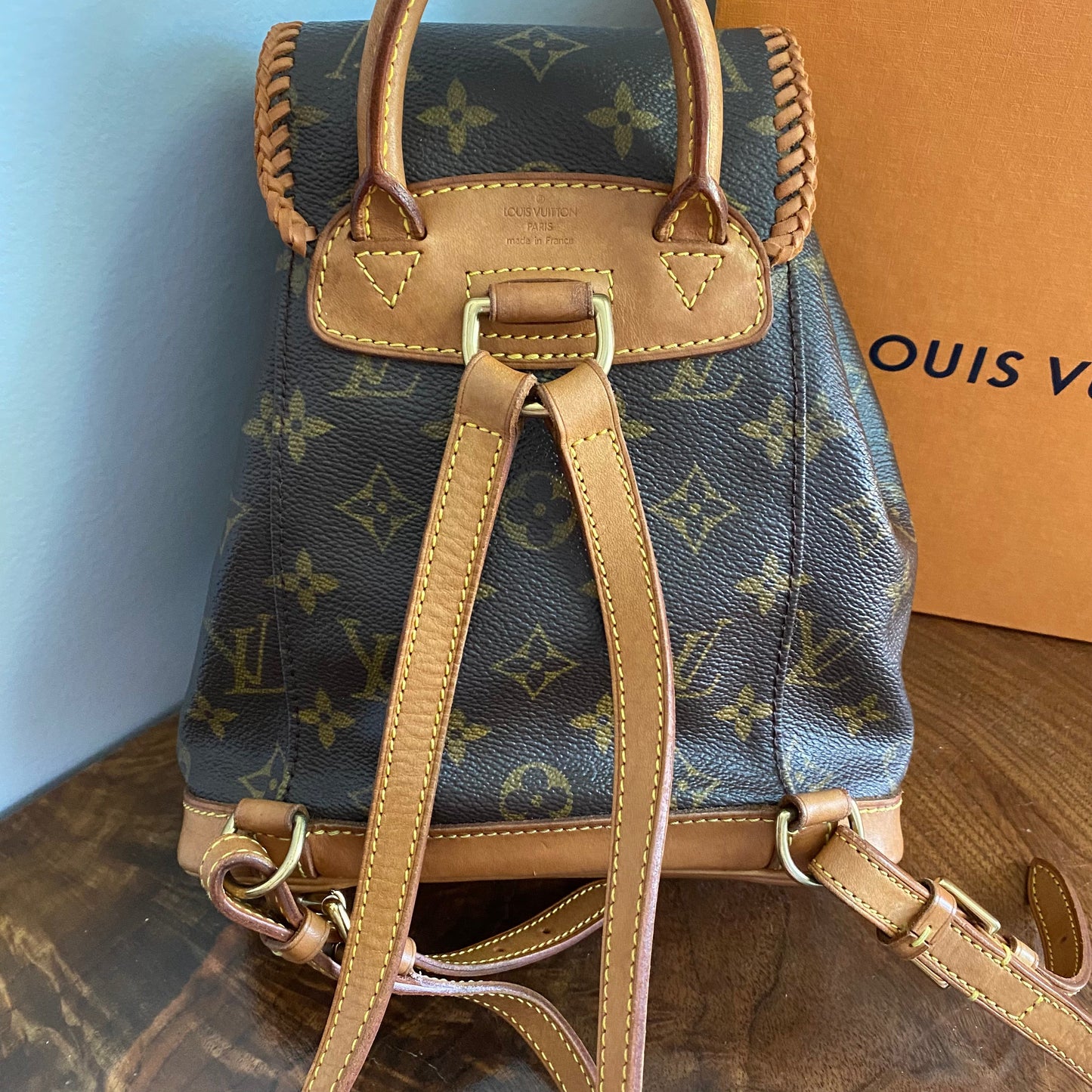 The Loon -Orvis bags Monogram Mini Backpack in Vachetta
