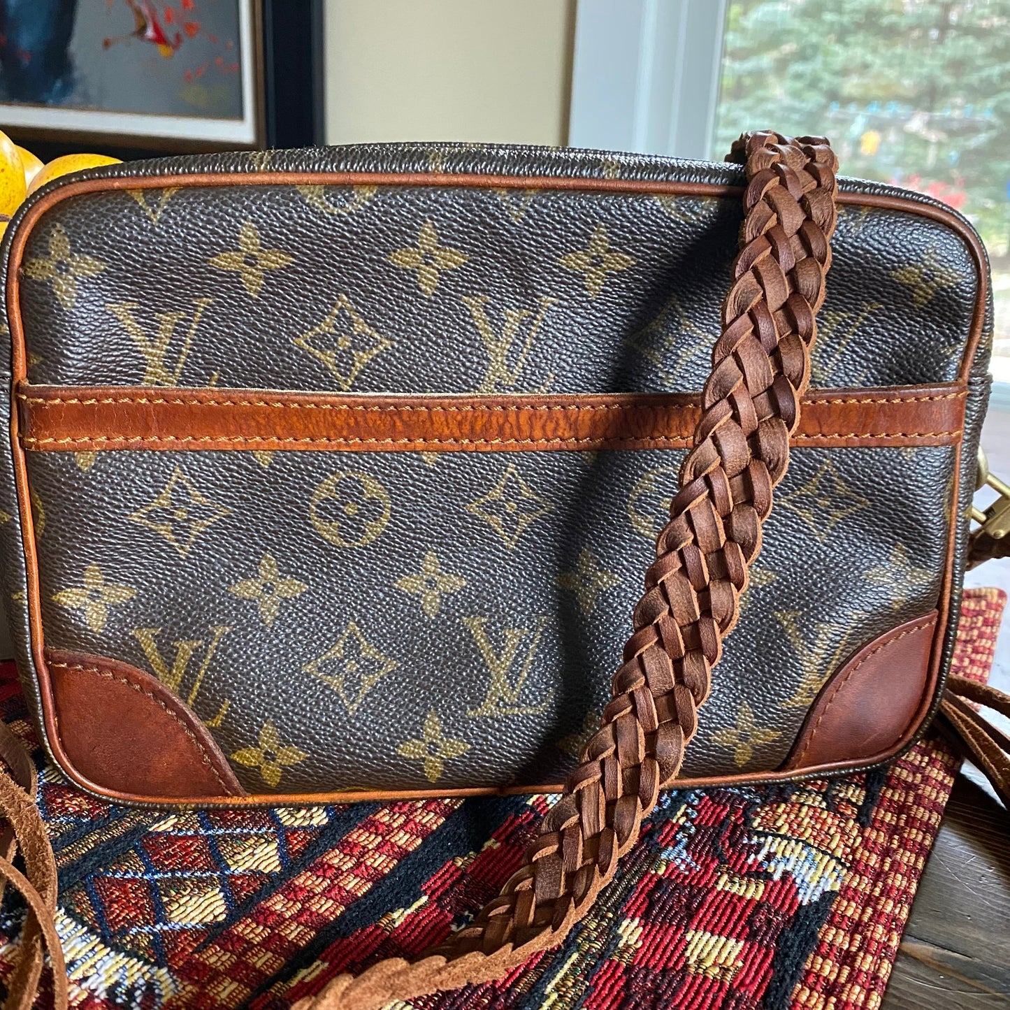 The Sparrow Crossbody Bag in Tan Monogram