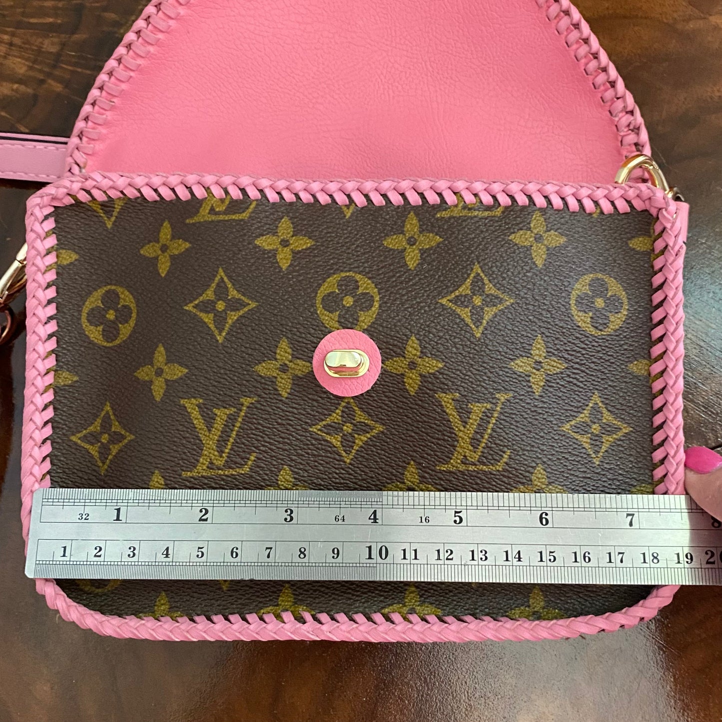 The Falcon with Sides - Monogram Crossbody in Pink