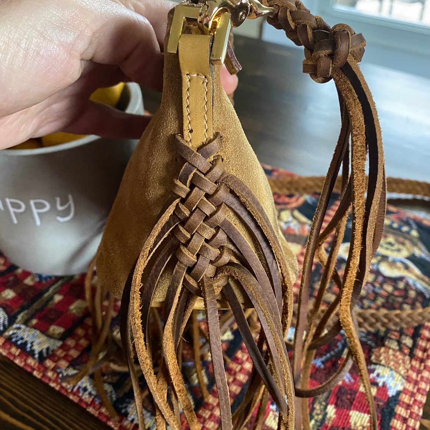 The Junco -Orvis bags Suede GG in Tan Crossbody