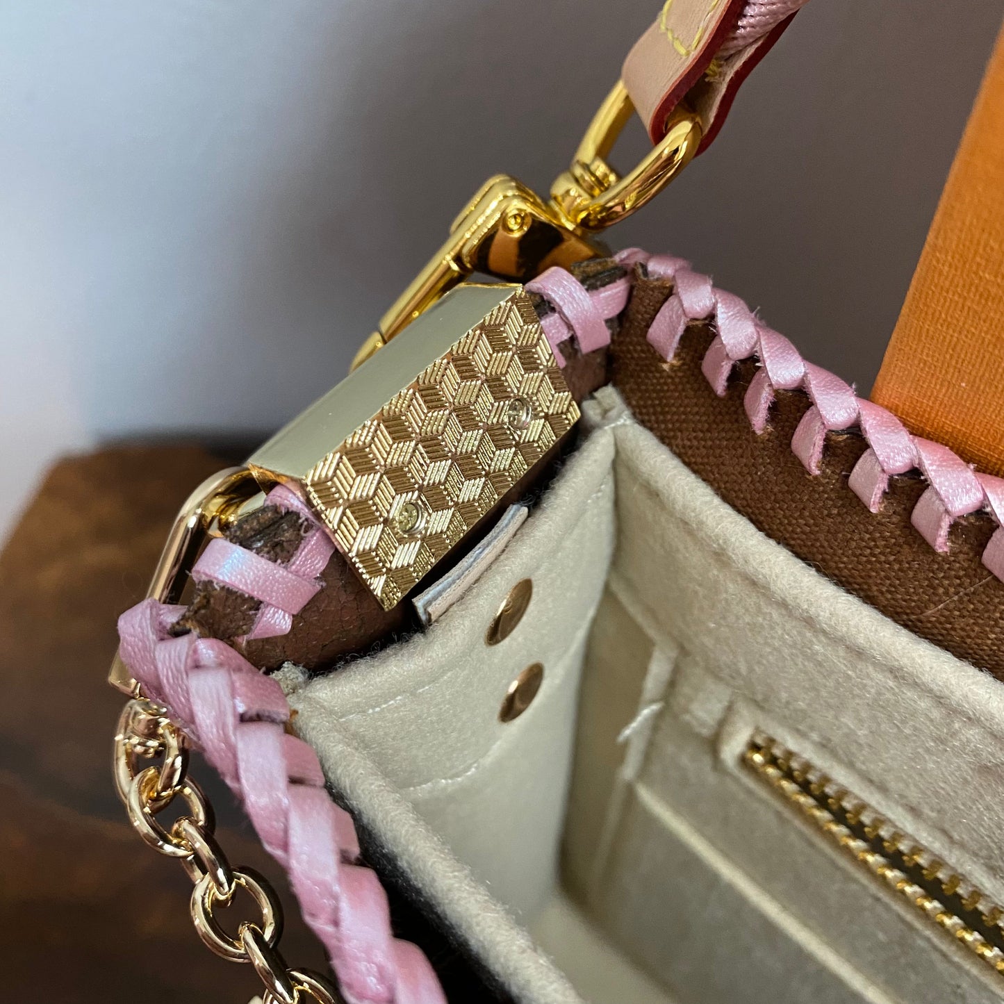 The Swan Crossbody -Orvis bags Monogram in Blush Pink