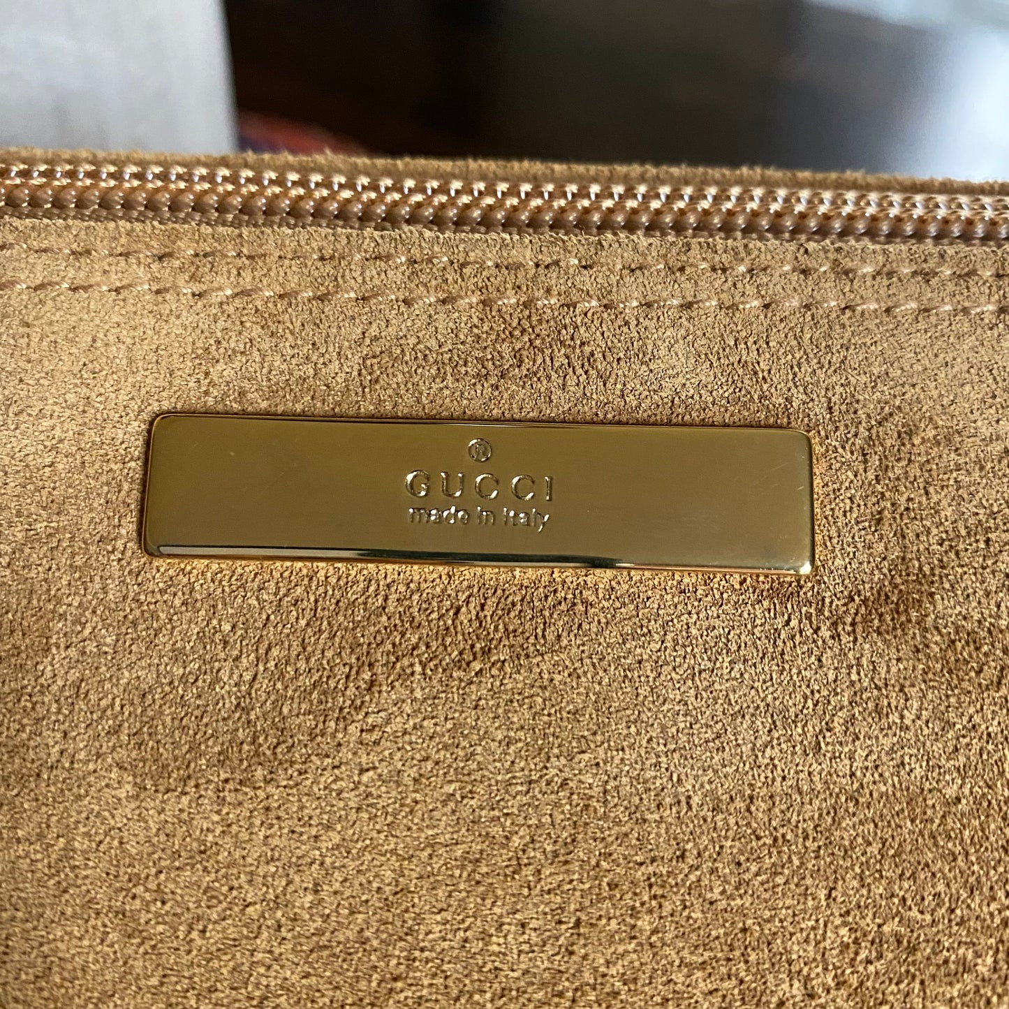 The Junco -Orvis bags Suede GG in Tan Crossbody