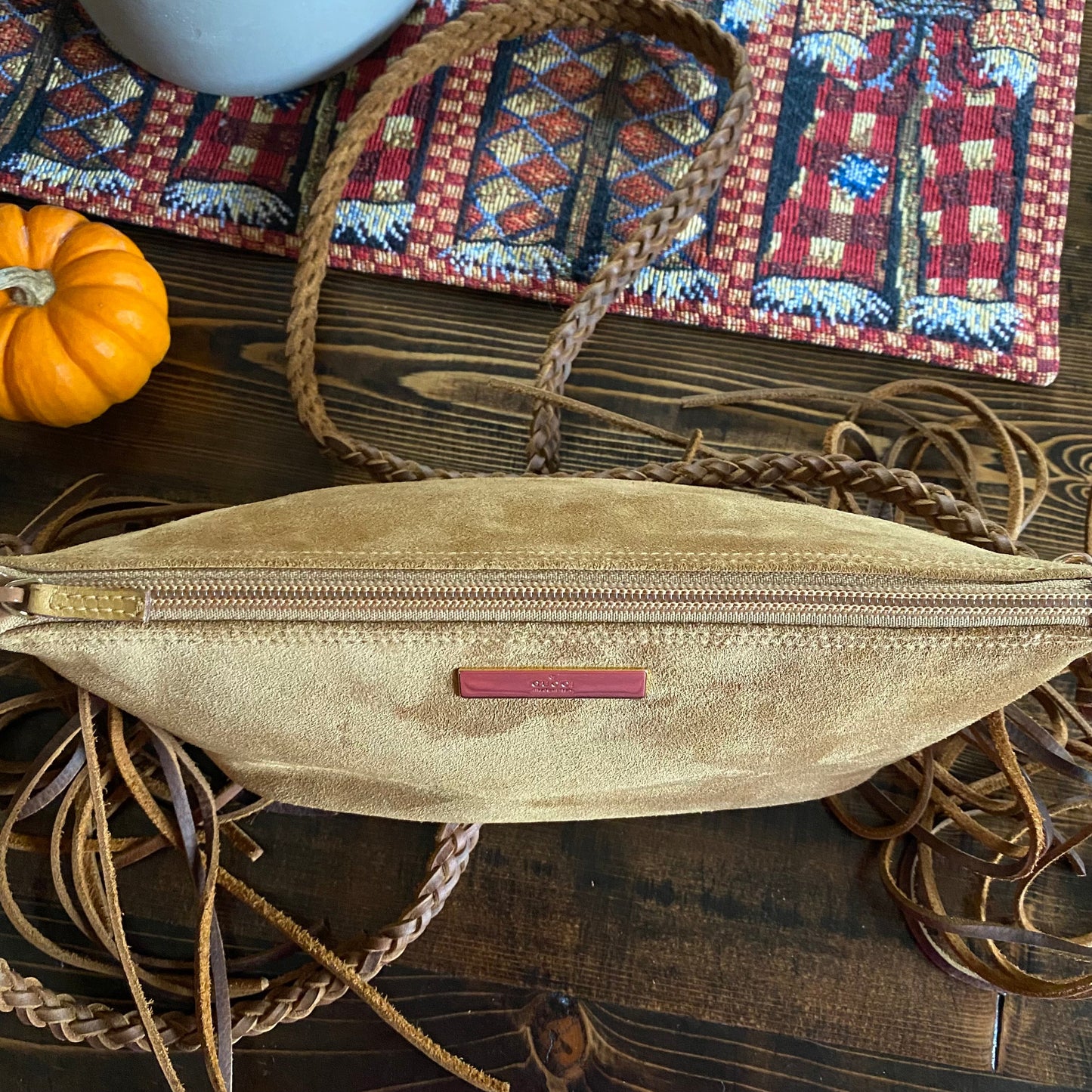 The Junco -Orvis bags Suede GG in Tan Crossbody