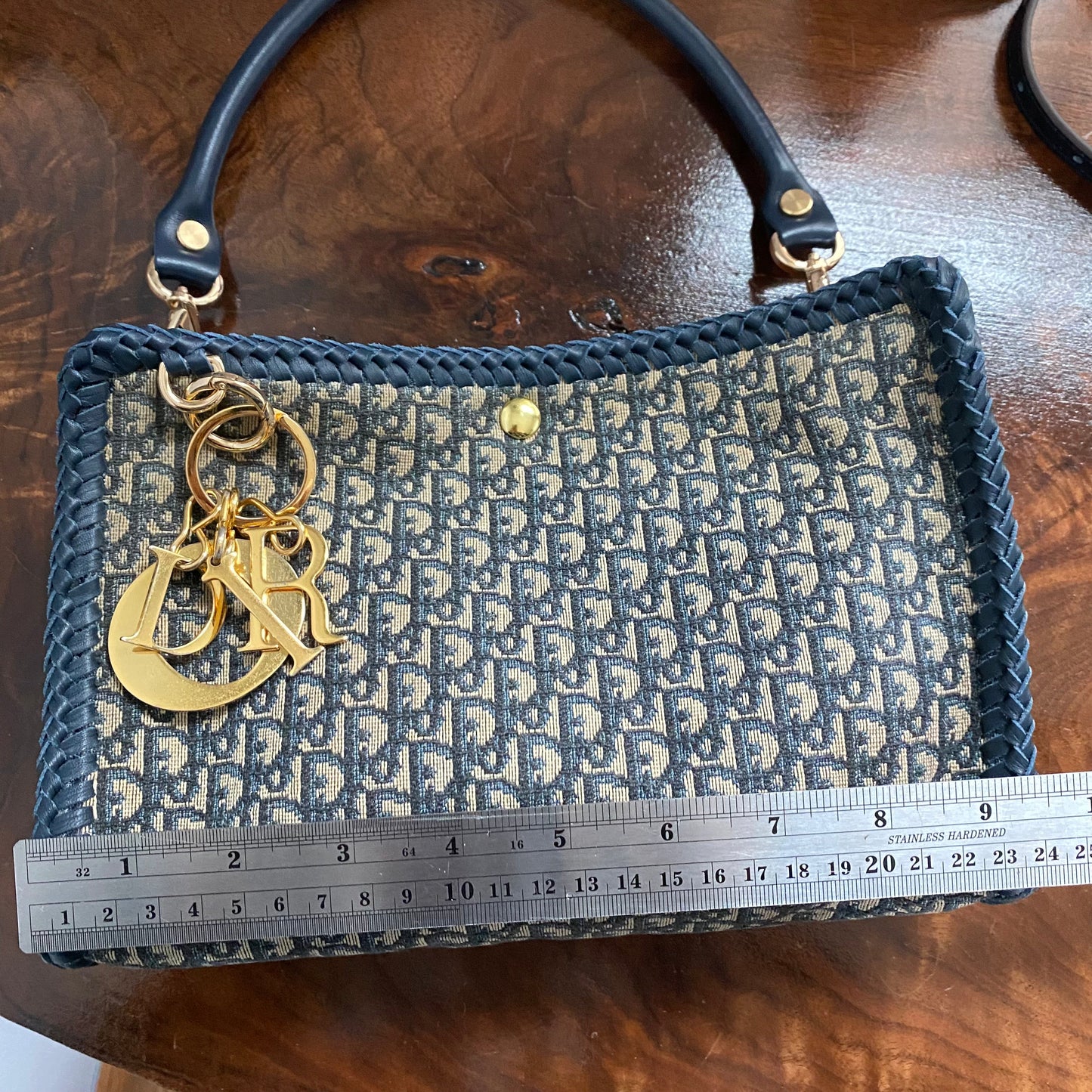 The Swan Crossbody/Tote -Orvis bags Dior Trotter Canvas in Navy (TWO straps!)
