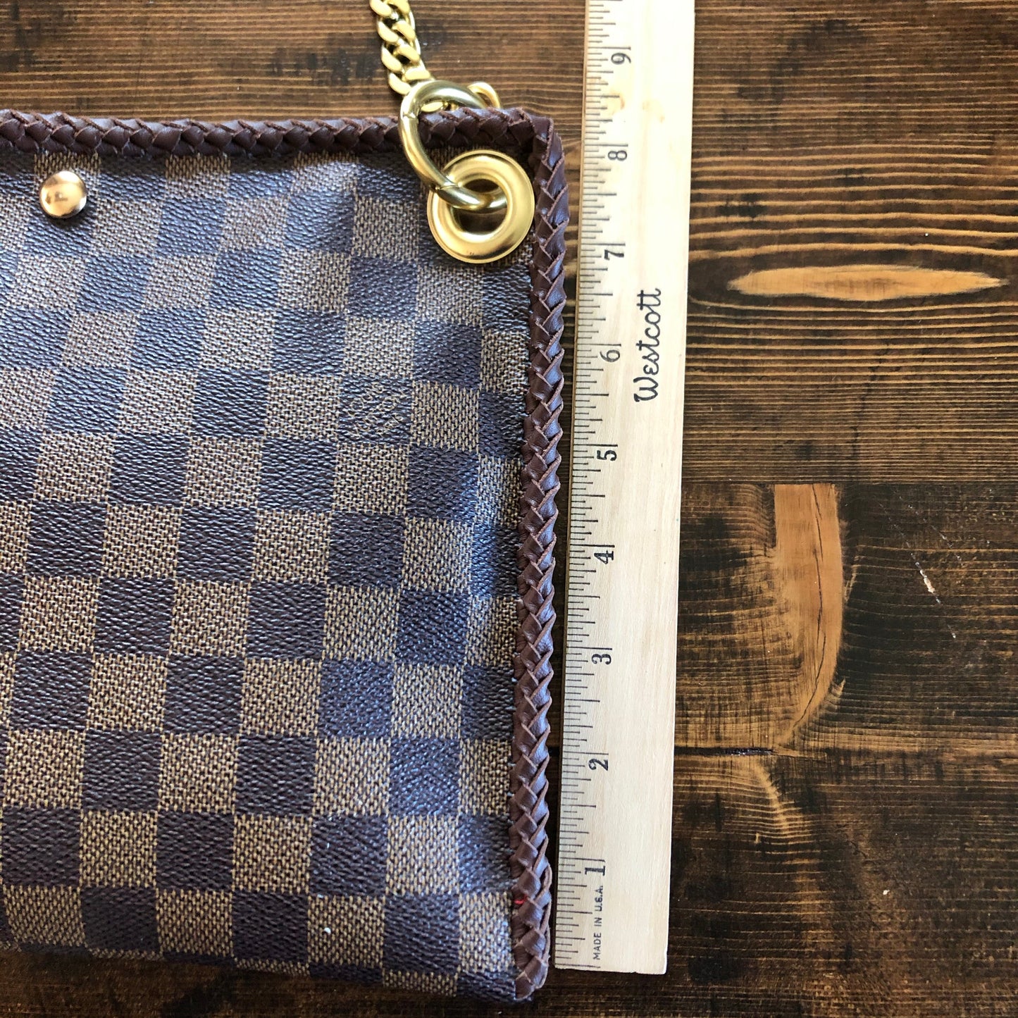 The Nuthatch -Orvis bags Damier Crossbody with Cheetah Strap