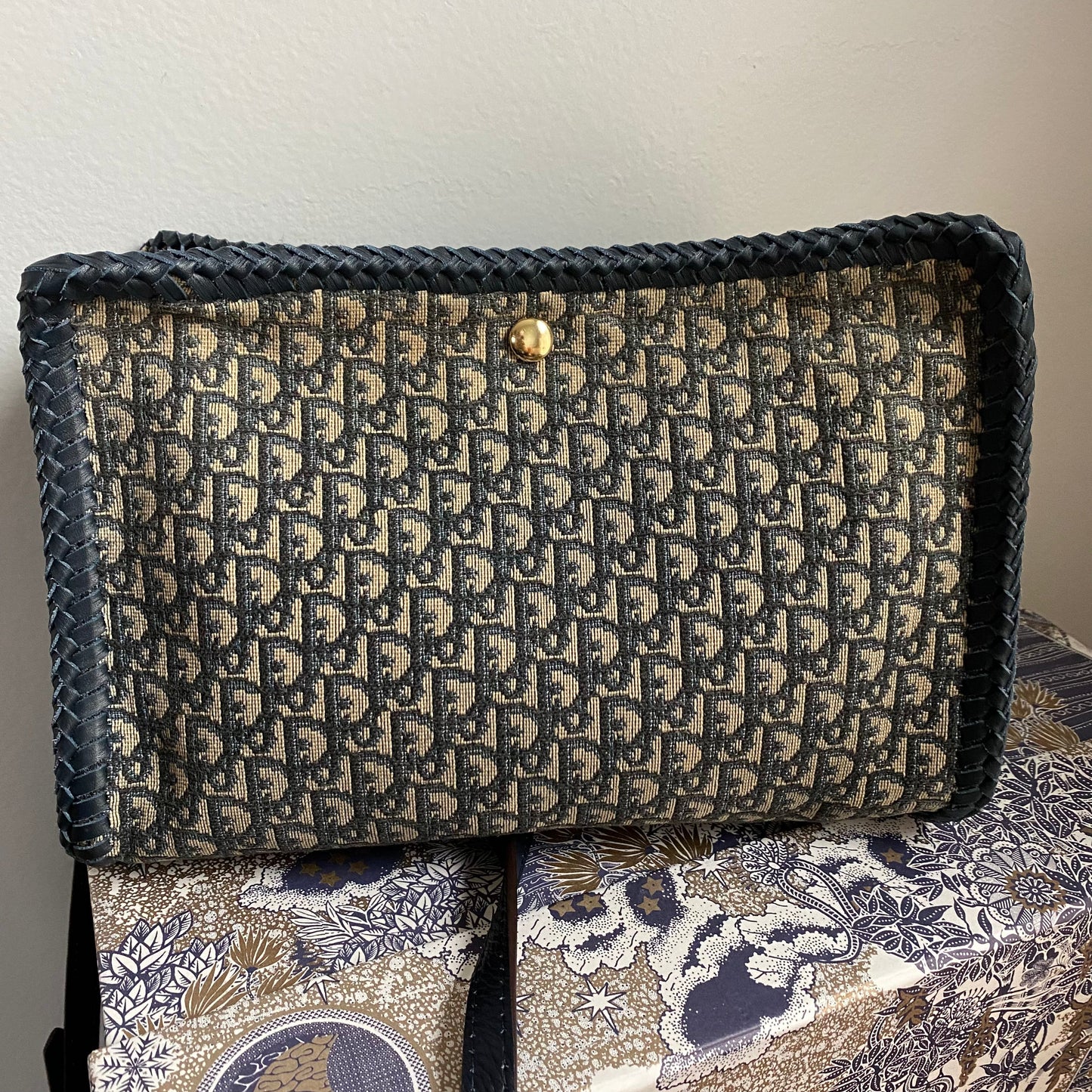 The Swan Crossbody/Tote -Orvis bags Dior Trotter Canvas in Navy (TWO straps!)