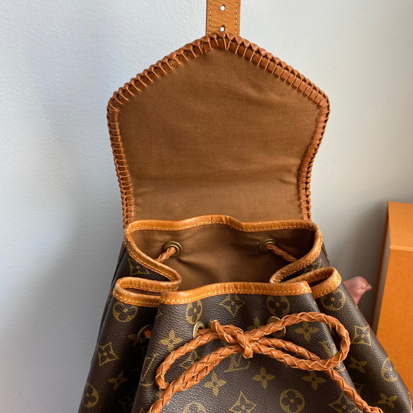 The Loon -Orvis bags Monogram Backpack in Tan