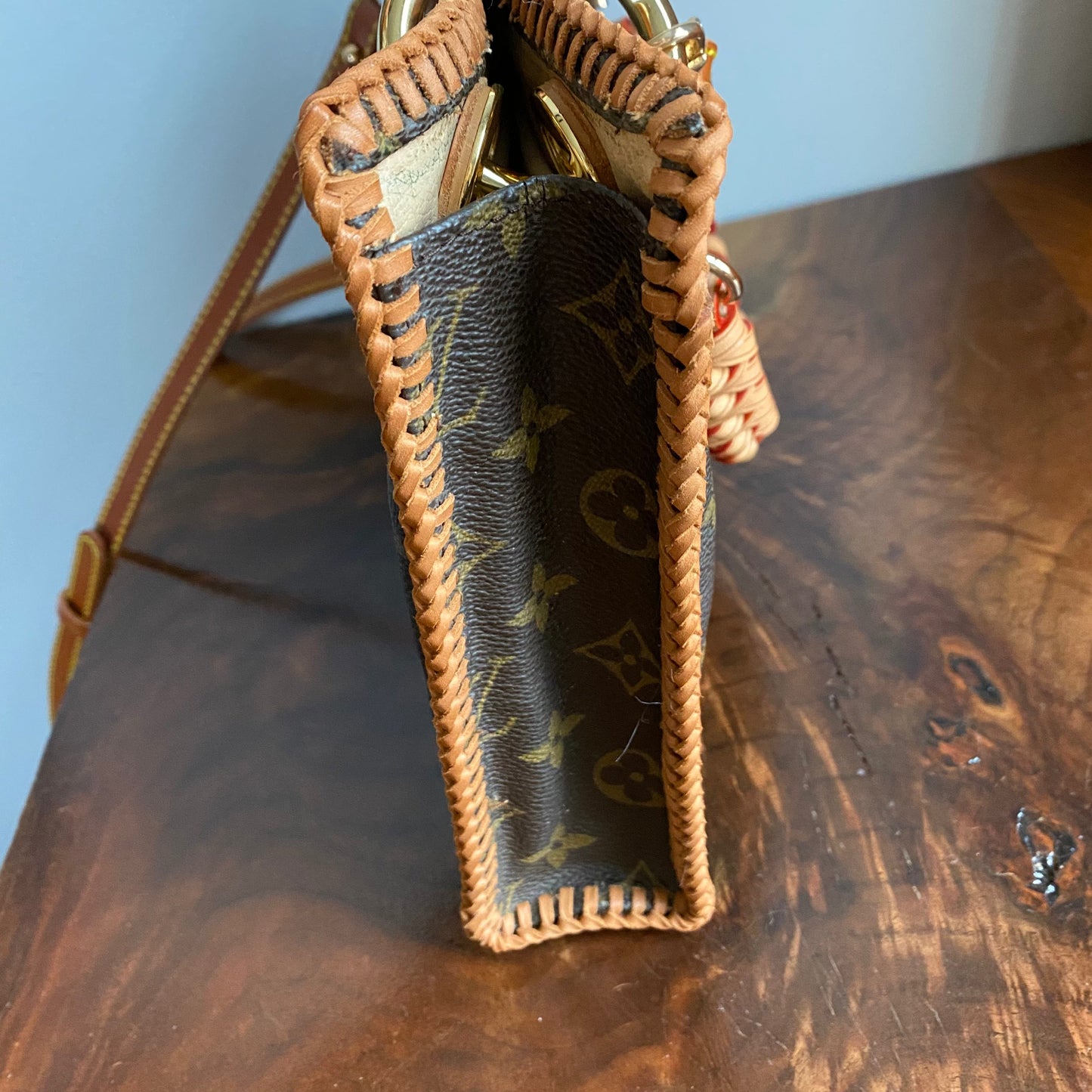 The Swan -Orvis bags Monogram in Dark Vachetta Crossbody - 2 Straps!