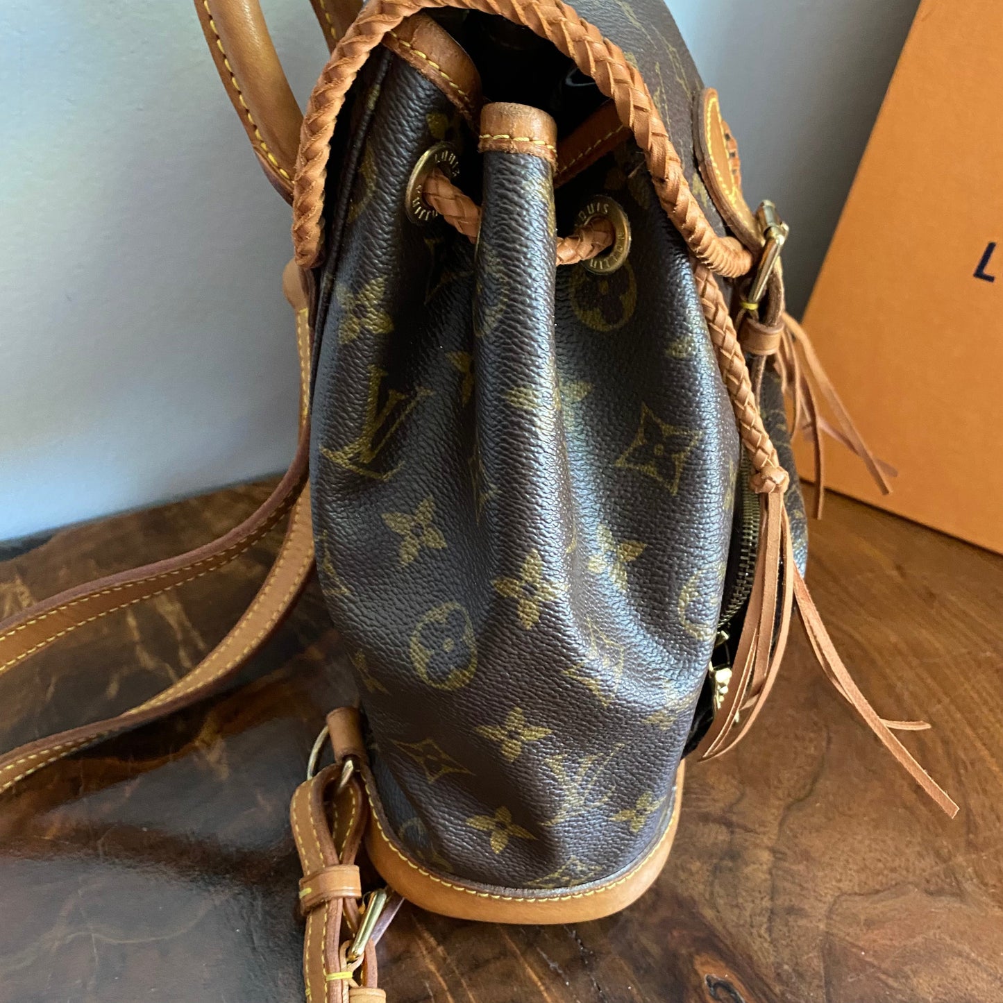 The Loon -Orvis bags Monogram Mini Backpack in Vachetta