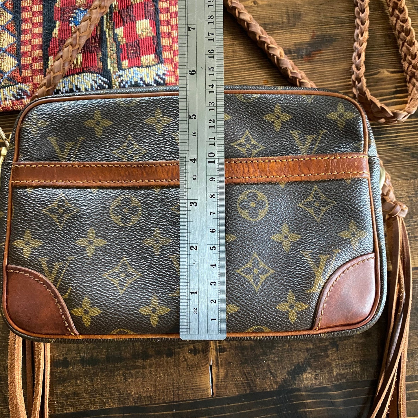 The Sparrow Crossbody Bag in Tan Monogram