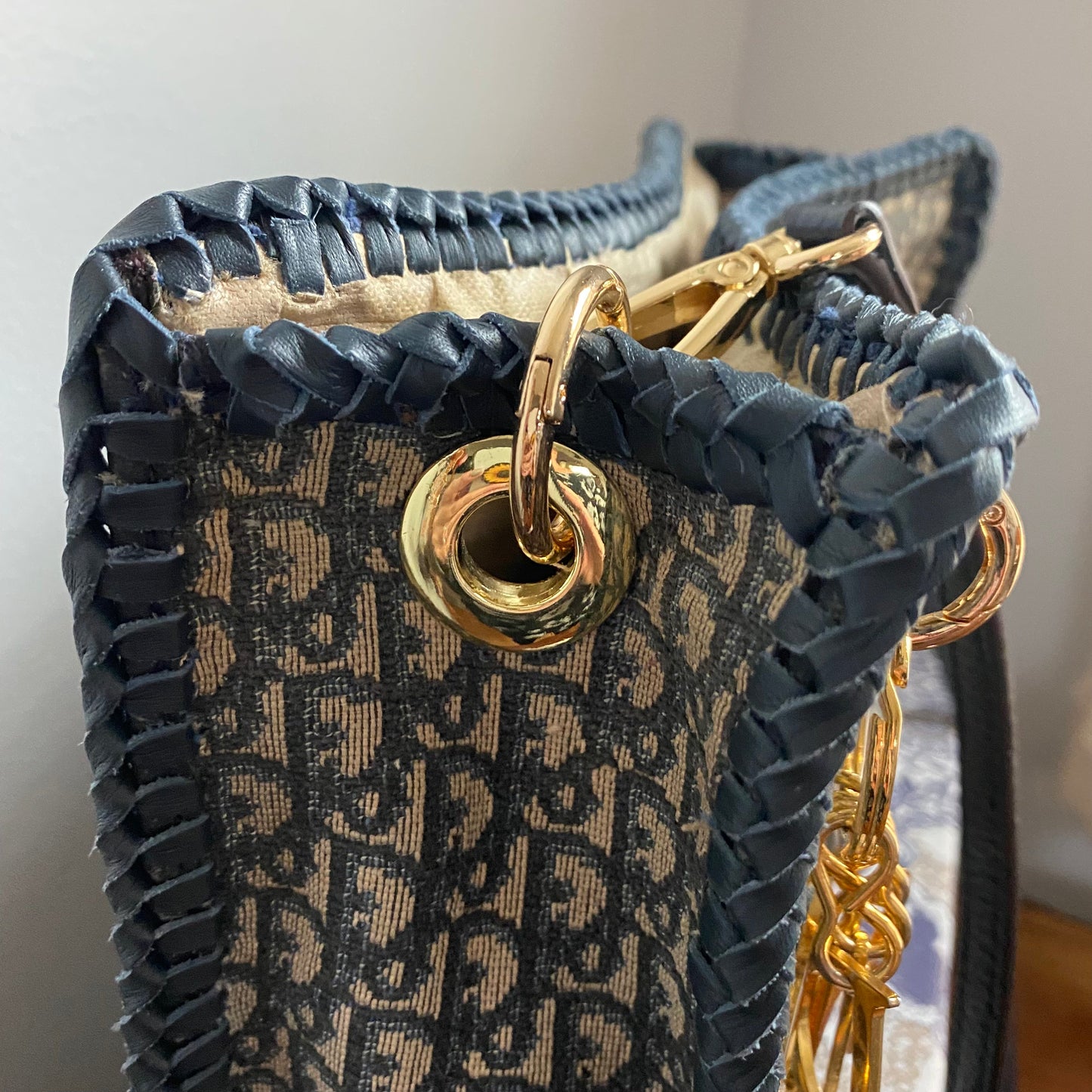 The Swan Crossbody/Tote -Orvis bags Dior Trotter Canvas in Navy (TWO straps!)