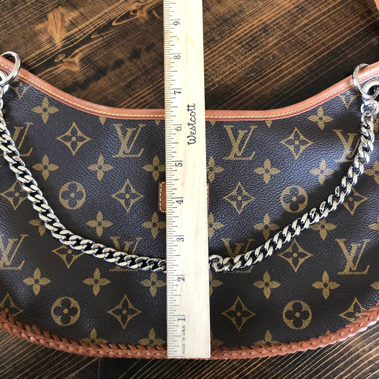 The Peacock -Orvis bags Monogram Hobo Shoulder/Crossbody Bag - Silver Hardware