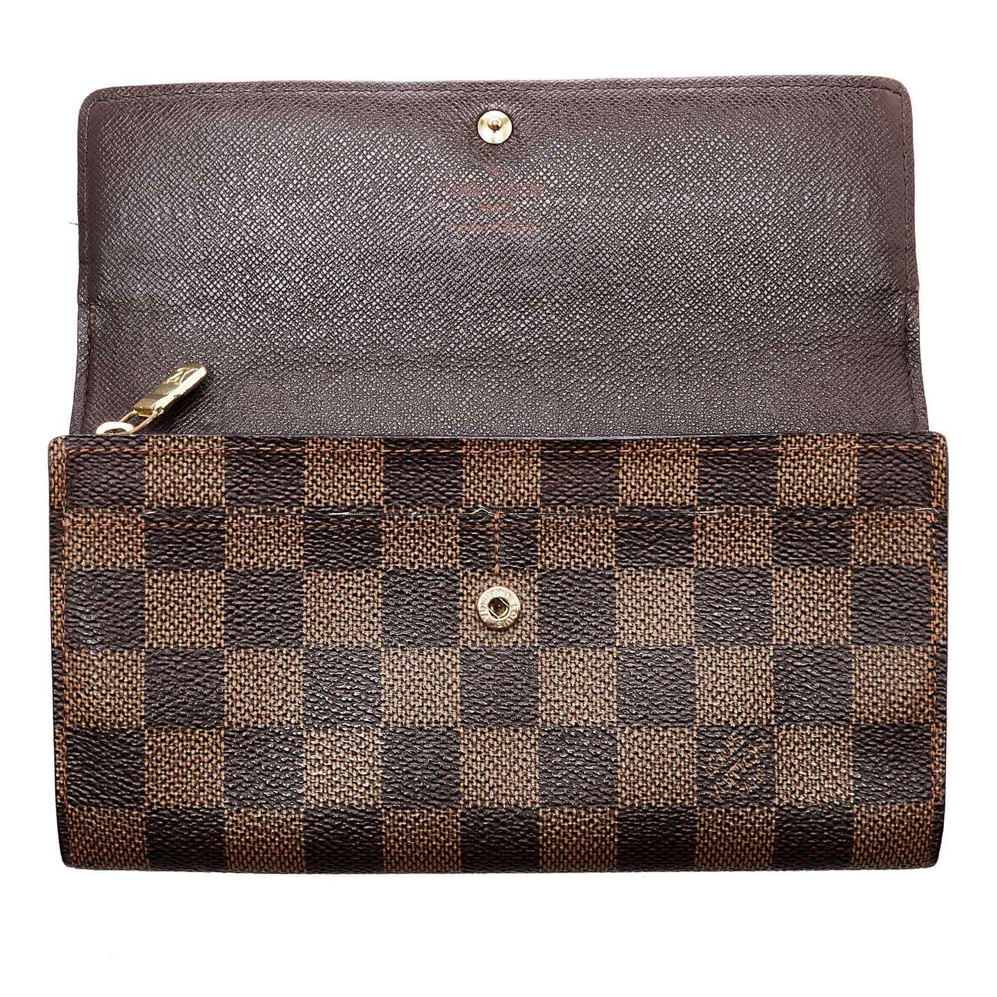 Louis Vuitton Brown Canvas Damier Ebene Sarah Wallet