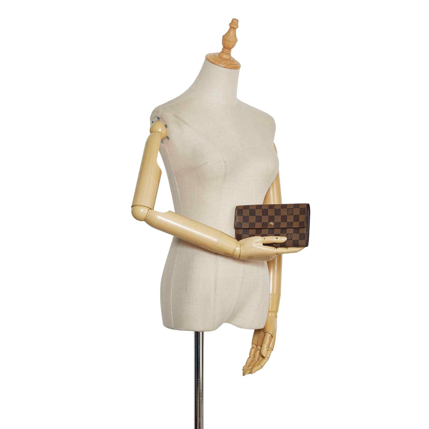 Louis Vuitton Brown Canvas Damier Ebene Sarah Wallet
