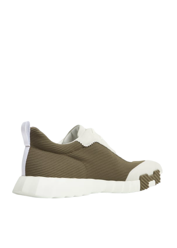 Hermes Bouncing Sneakers Khaki / White