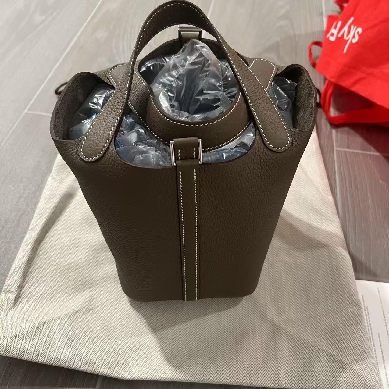 Sourced for MA - Hermes Picotin 18 Etoupe Clemence Palladium Hardware