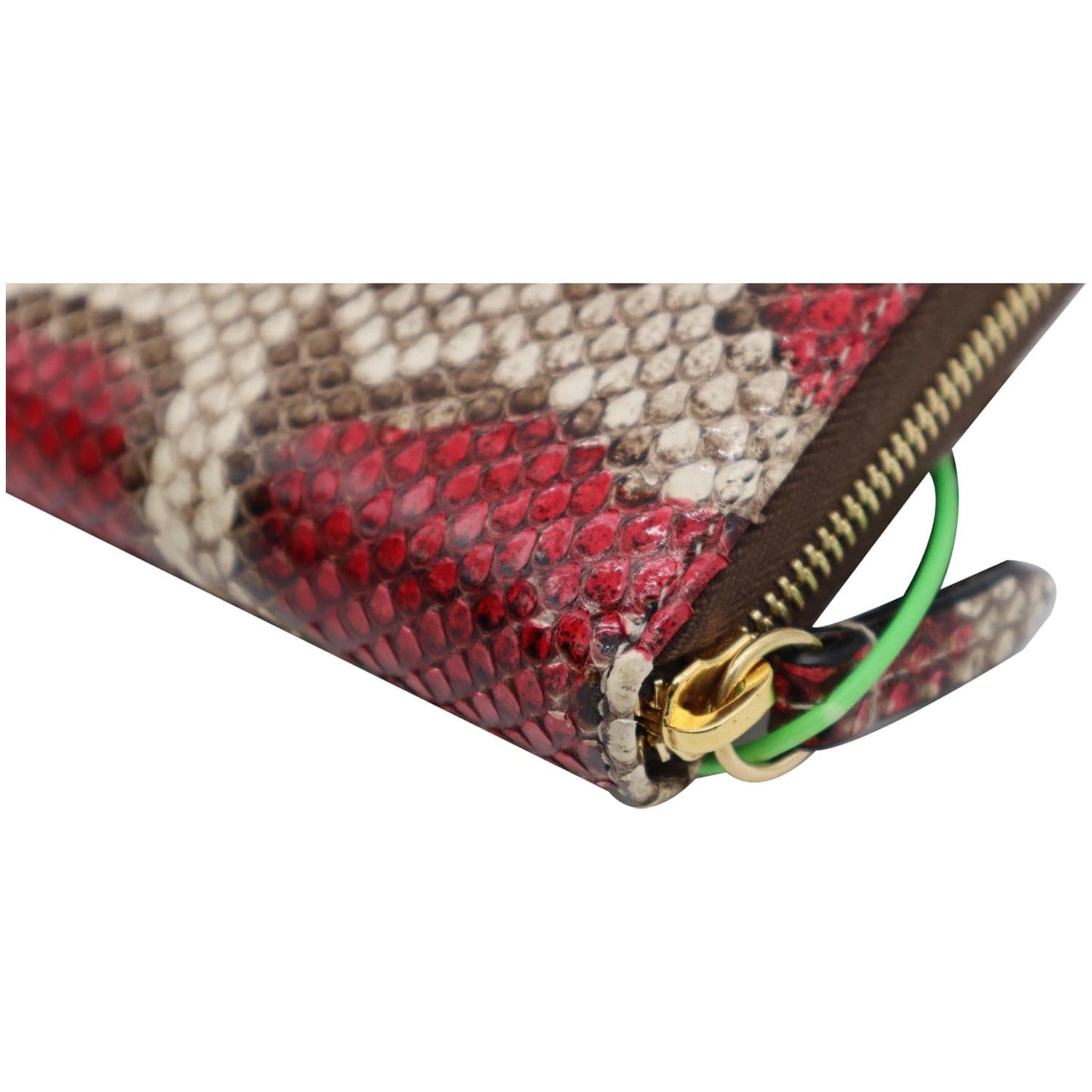 GUCCI GG Marmont Python Leather Zip Around Wallet Multicolor 456117