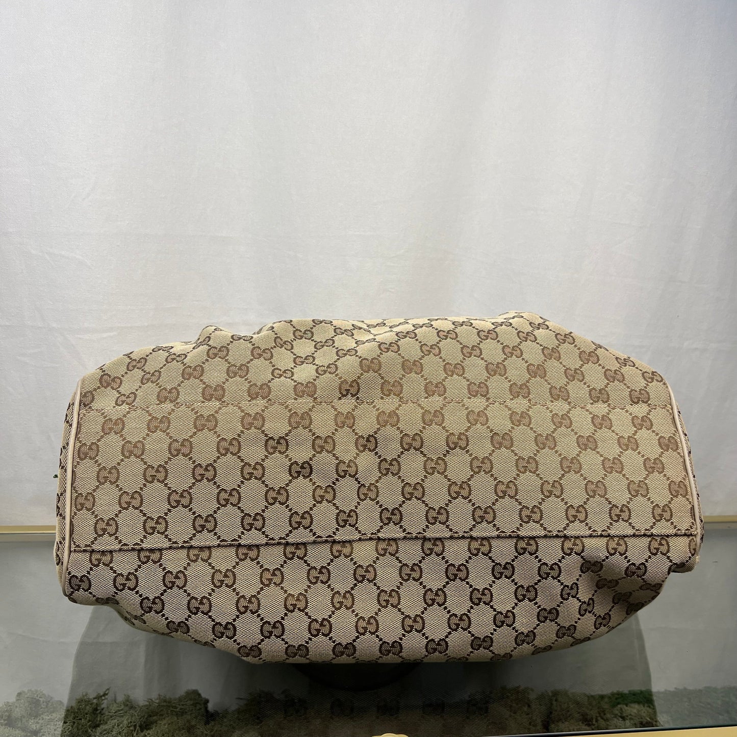 GUCCI Sukey Cream Beige GG Canvas Large Tote Bag
