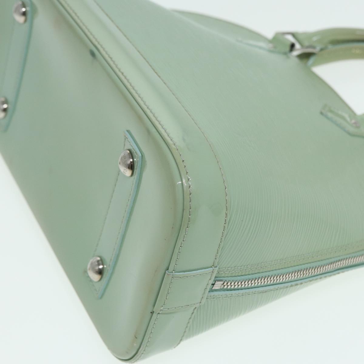 Louis Vuitton Alma Green Leather Handbag