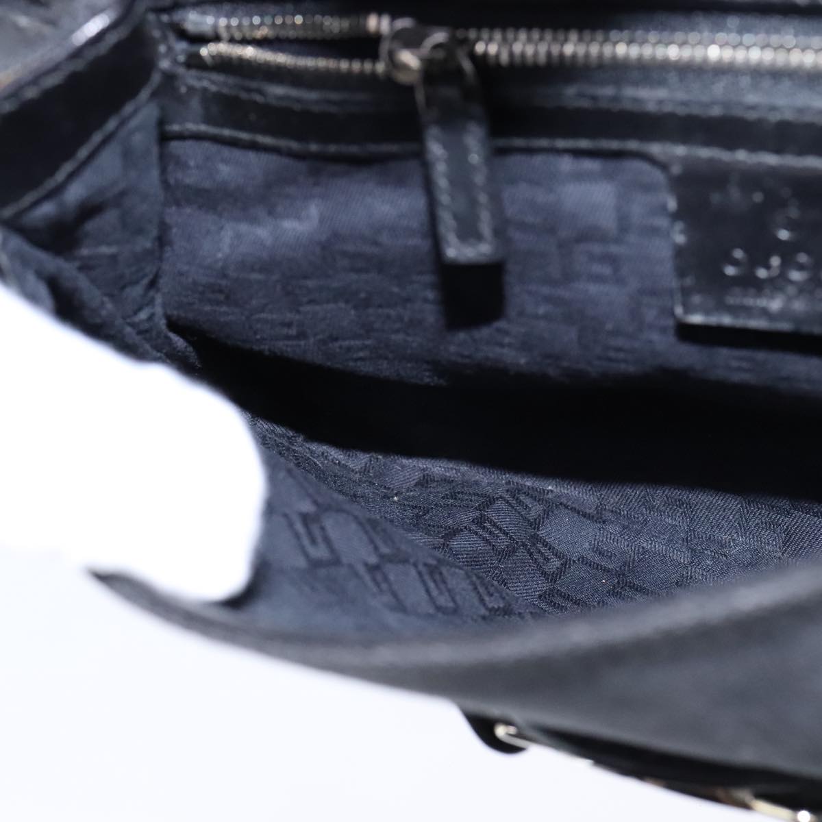 Gucci Interlocking G Black Canvas Shoulder Bag