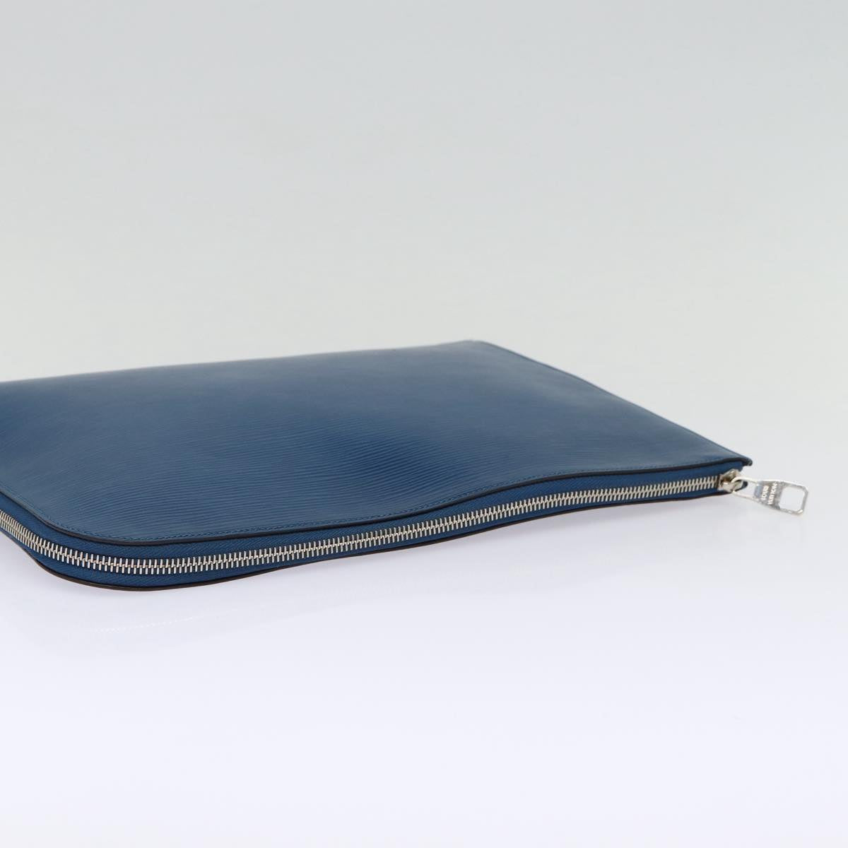 Louis Vuitton Pochette Jour Blue Leather Clutch Bag