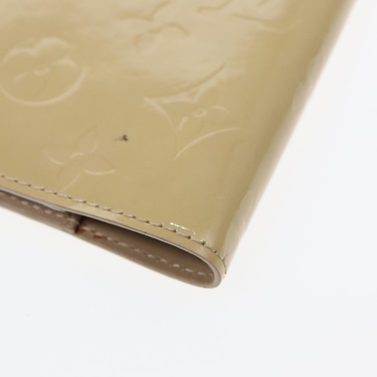 Louis Vuitton Agenda Pm Beige Patent Leather Wallet