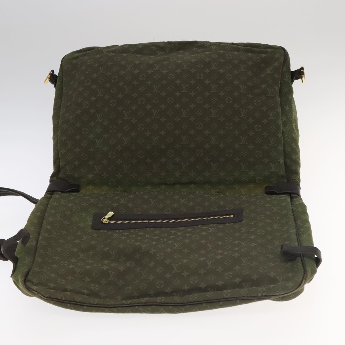 Louis Vuitton Denise Khaki Canvas Shoulder Bag
