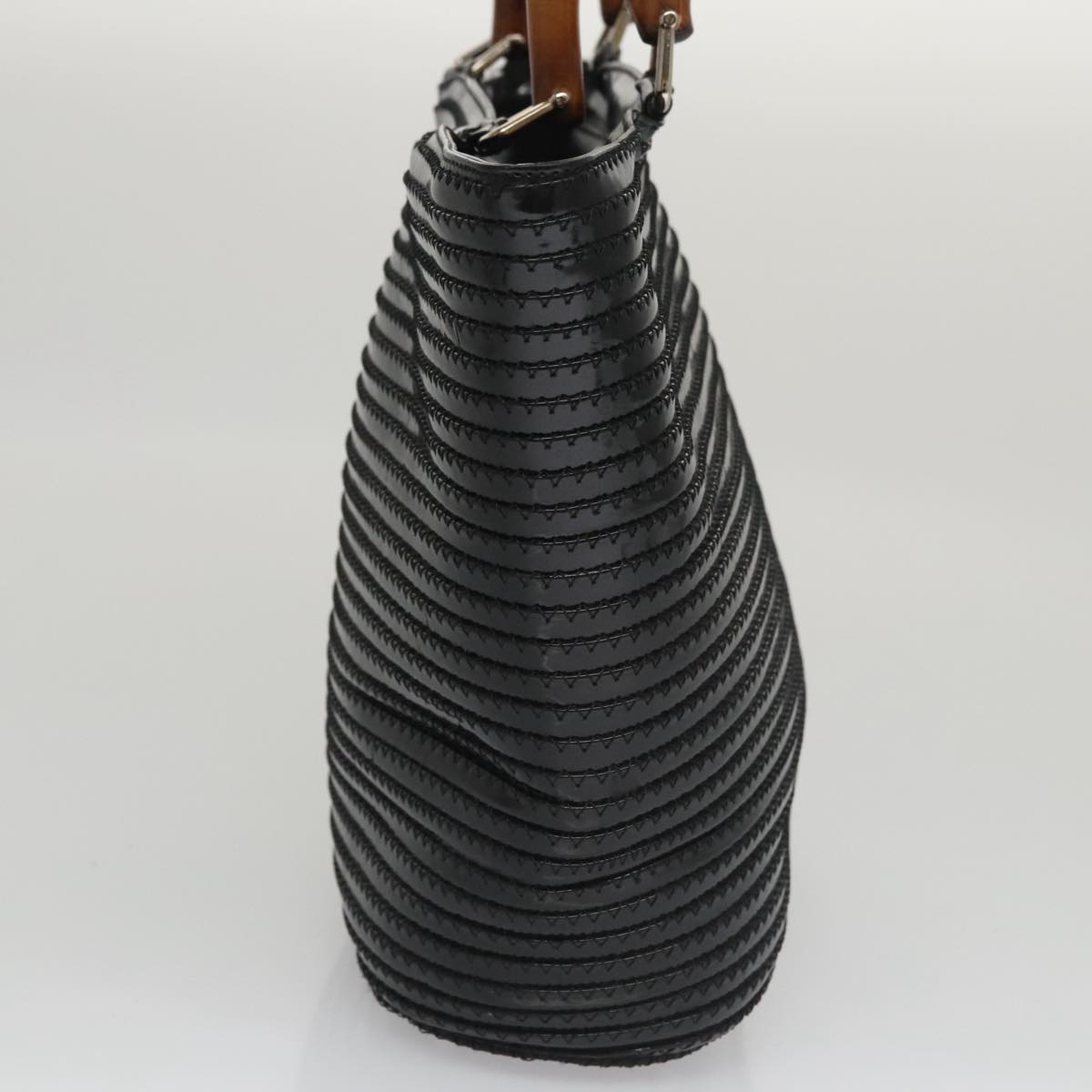 Gucci Bamboo Black Patent Leather Handbag