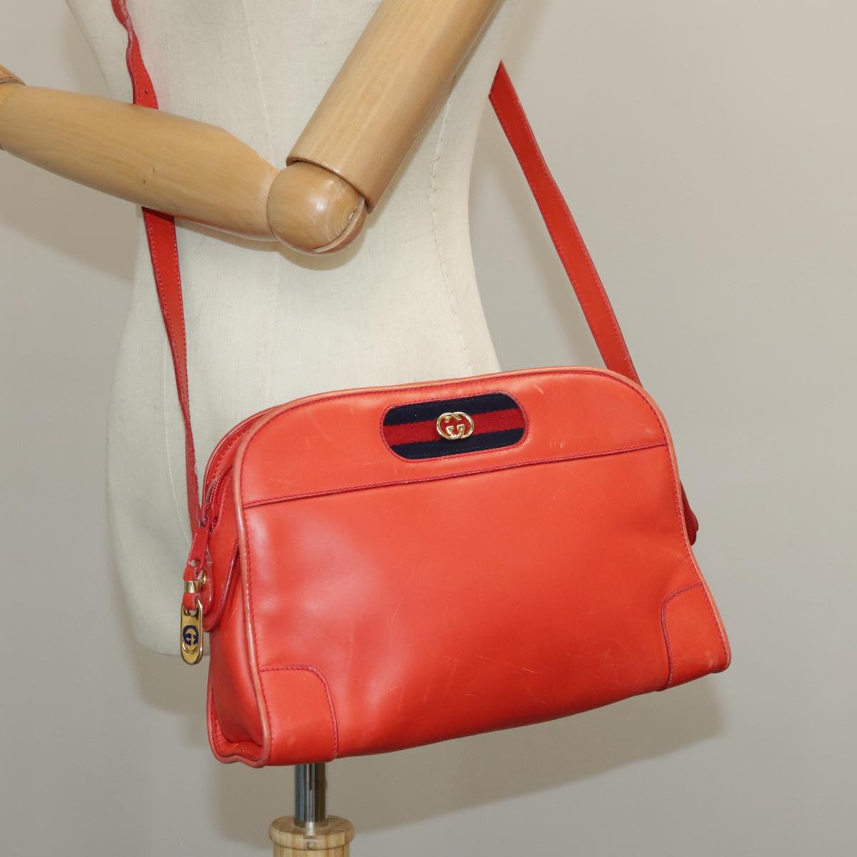 Gucci Ophidia Orange Leather Shoulder Bag